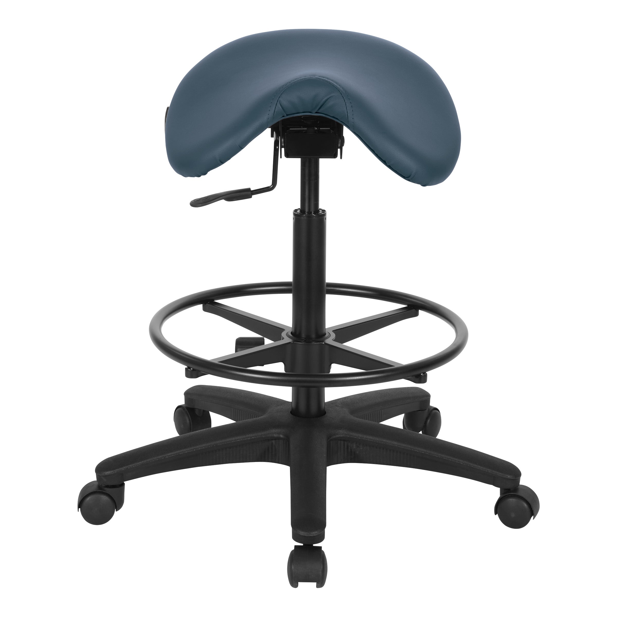 Backless Stool with Saddle Seat - Dillon Blue