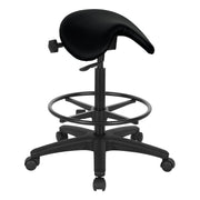 Backless Stool with Saddle Seat - Dillon Black