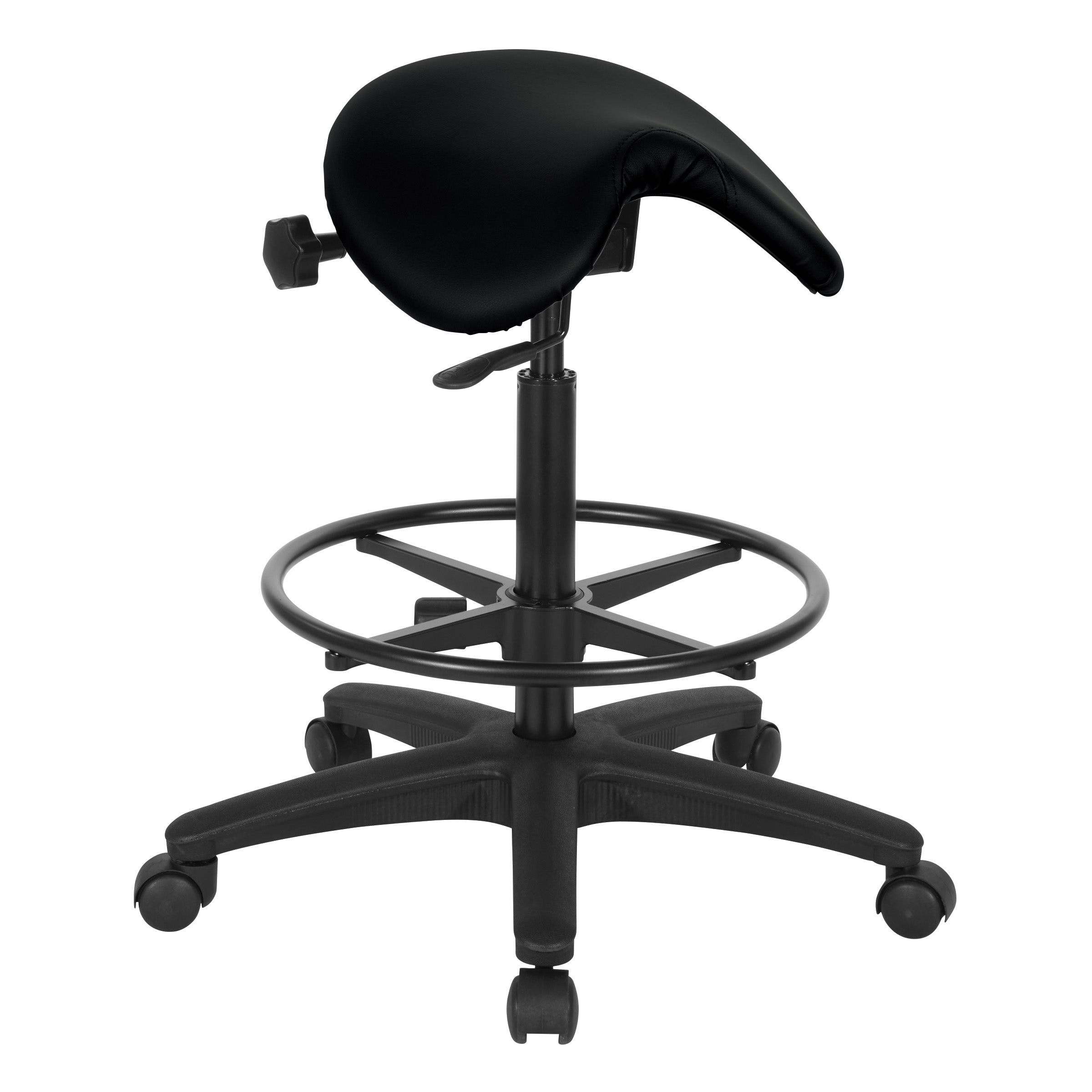 Backless Stool with Saddle Seat - Dillon Black