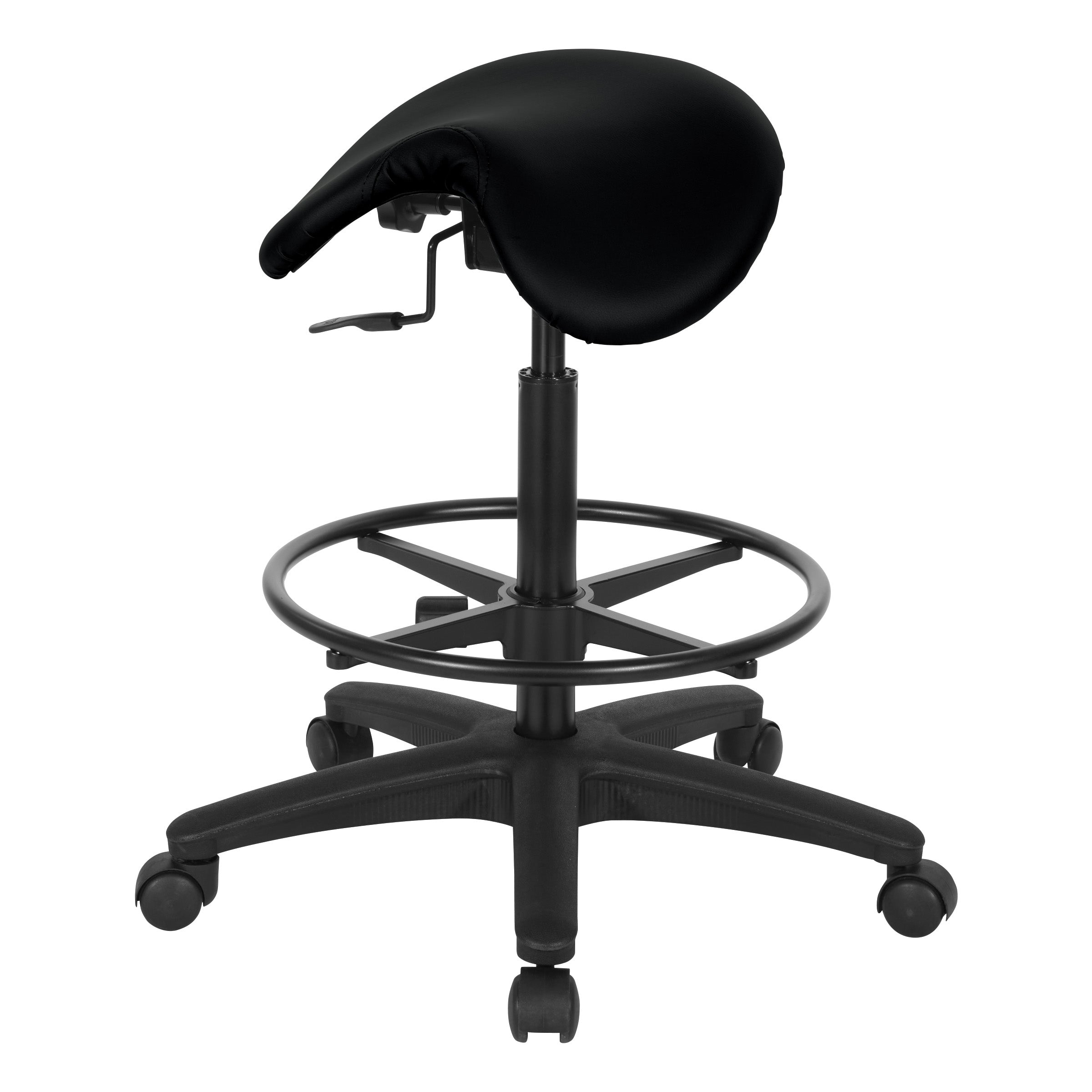 Backless Stool with Saddle Seat - Dillon Black