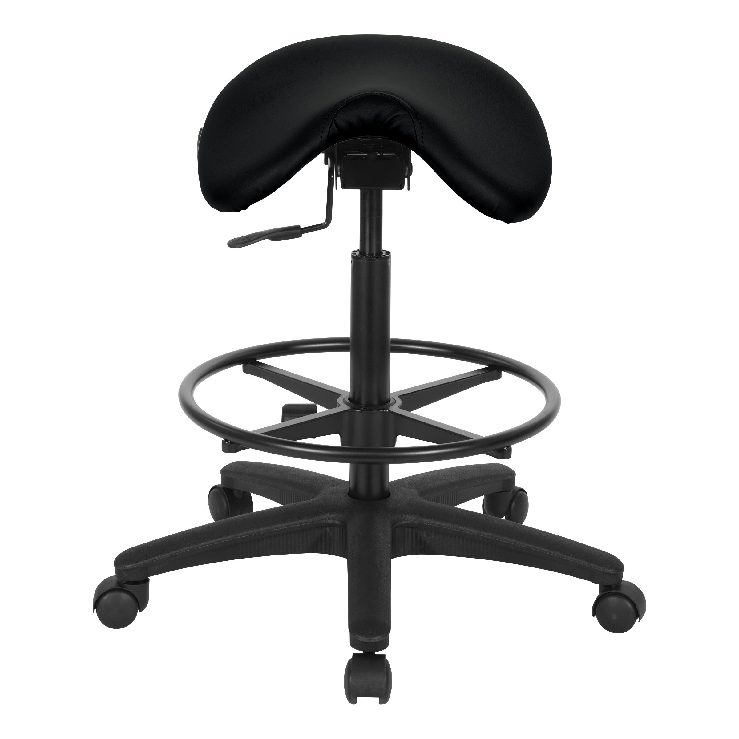 Backless Stool with Saddle Seat - Dillon Black