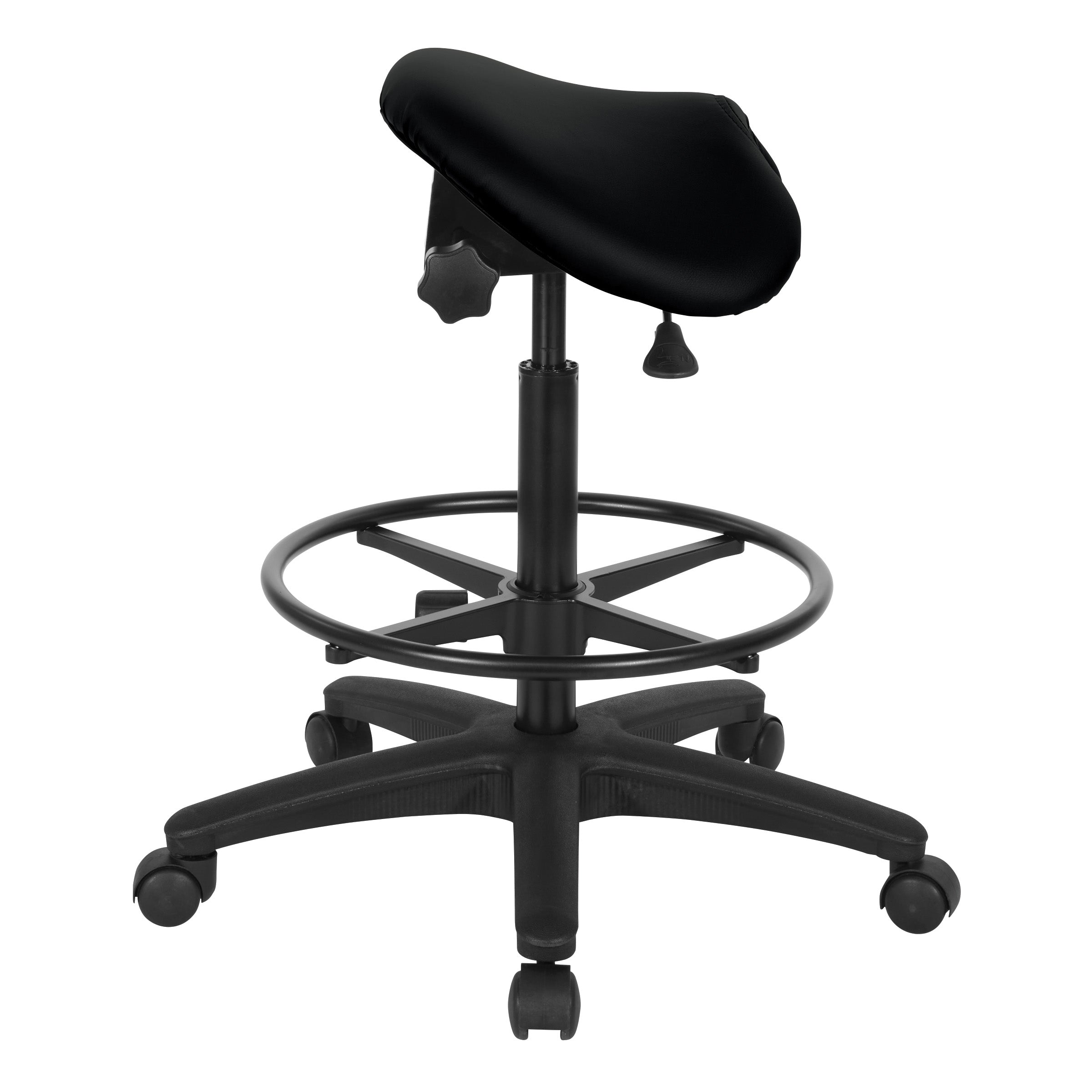 Backless Stool with Saddle Seat - Dillon Black