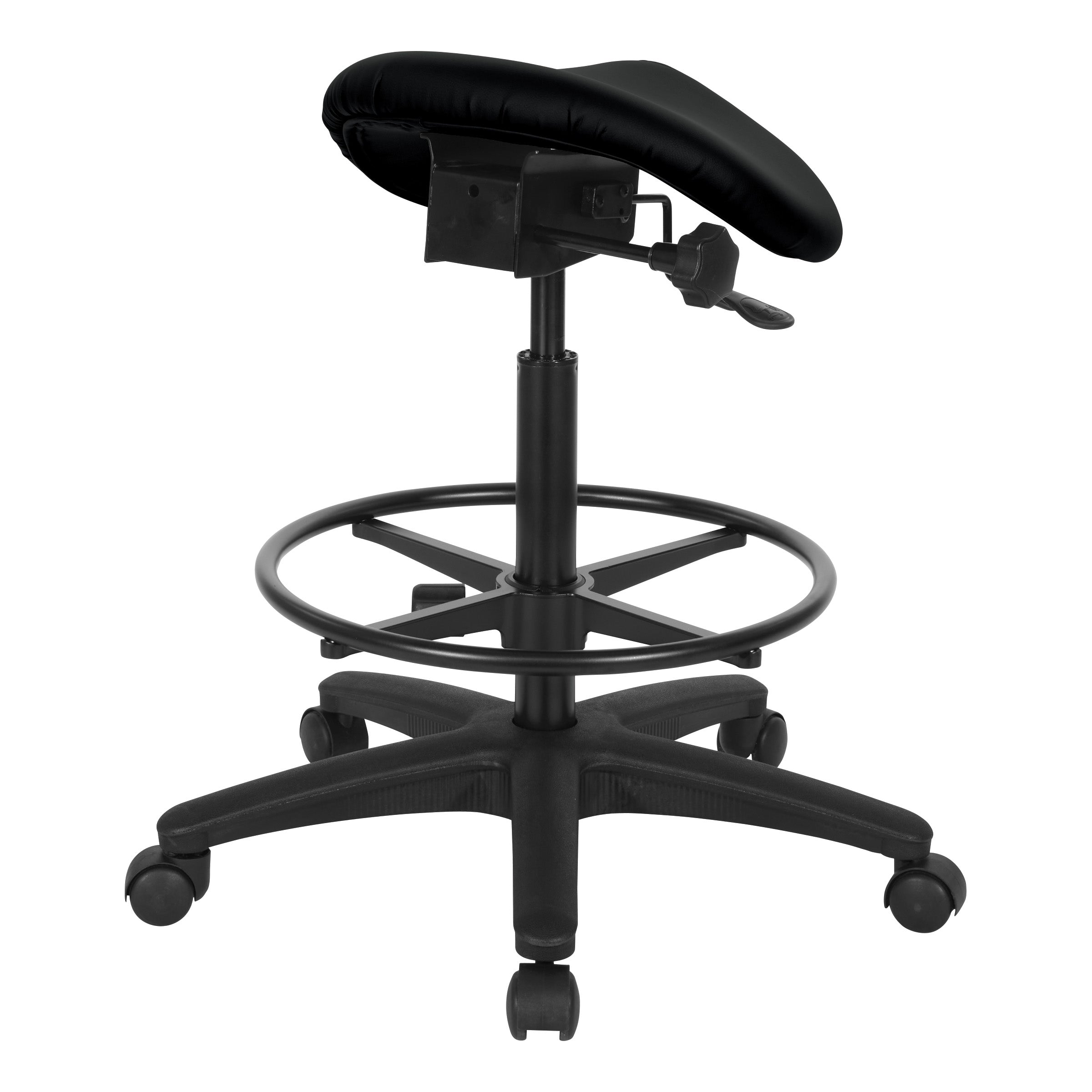 Backless Stool with Saddle Seat - Dillon Black