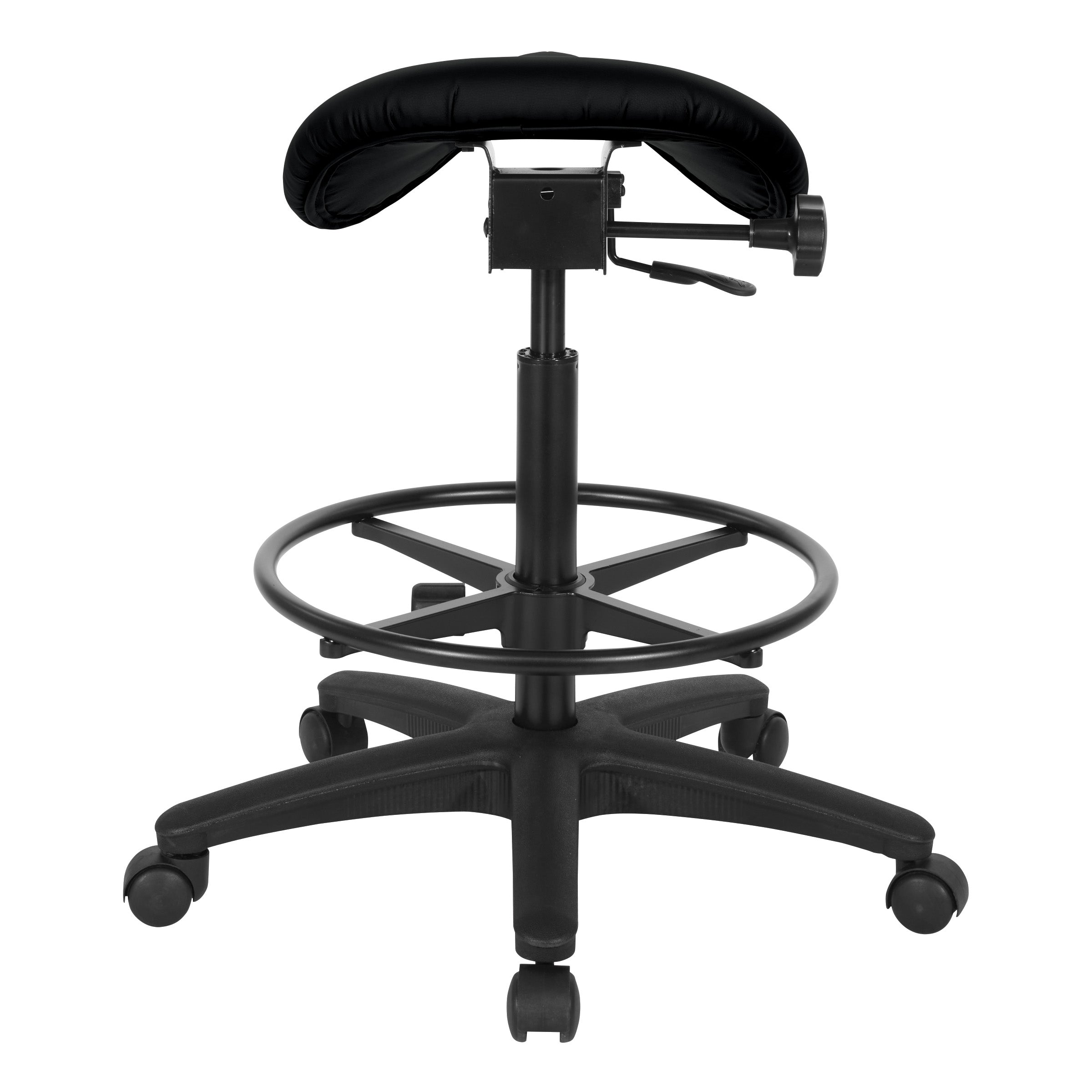 Backless Stool with Saddle Seat - Dillon Black