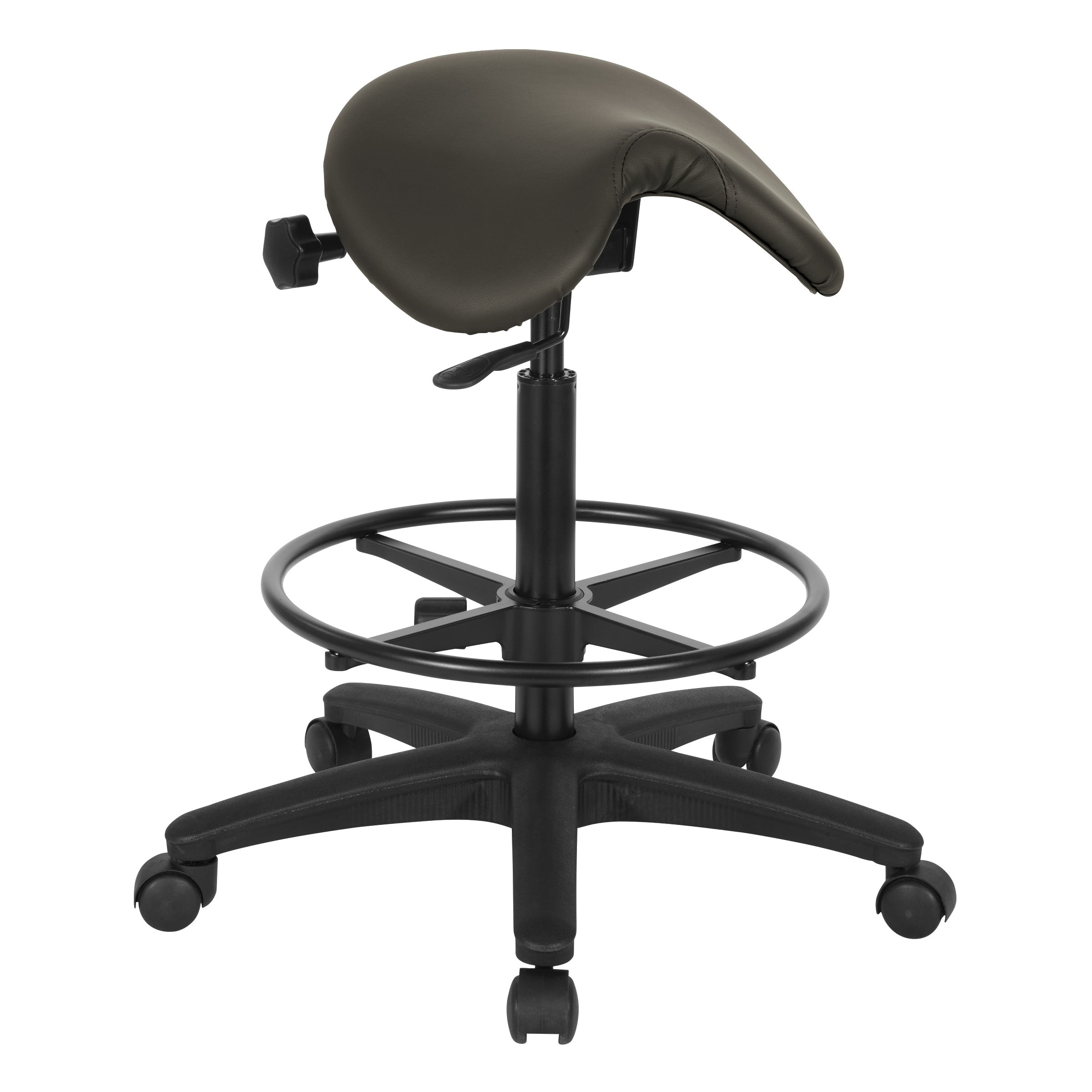 Backless Stool with Saddle Seat - Dillon Graphite