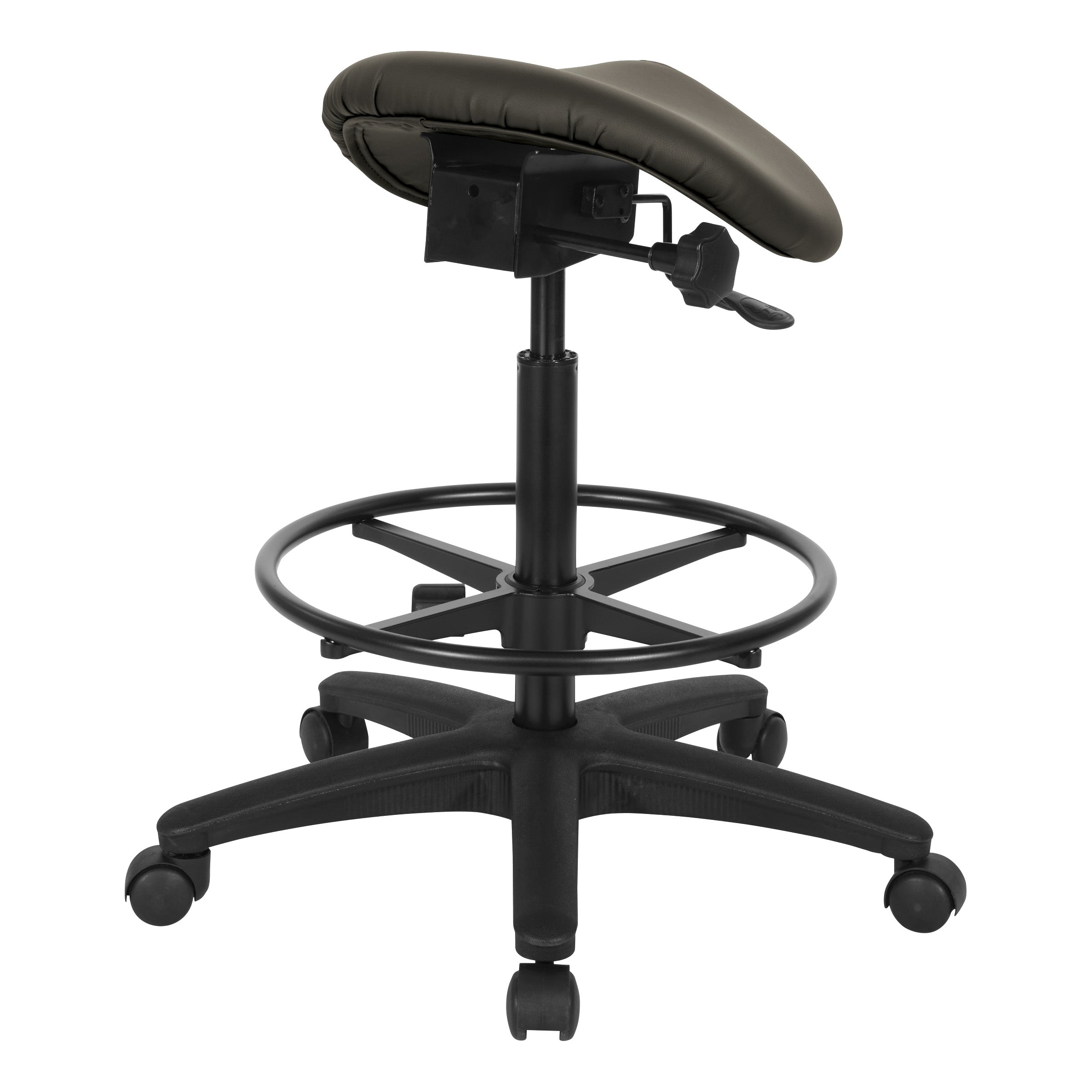 Backless Stool with Saddle Seat - Dillon Graphite
