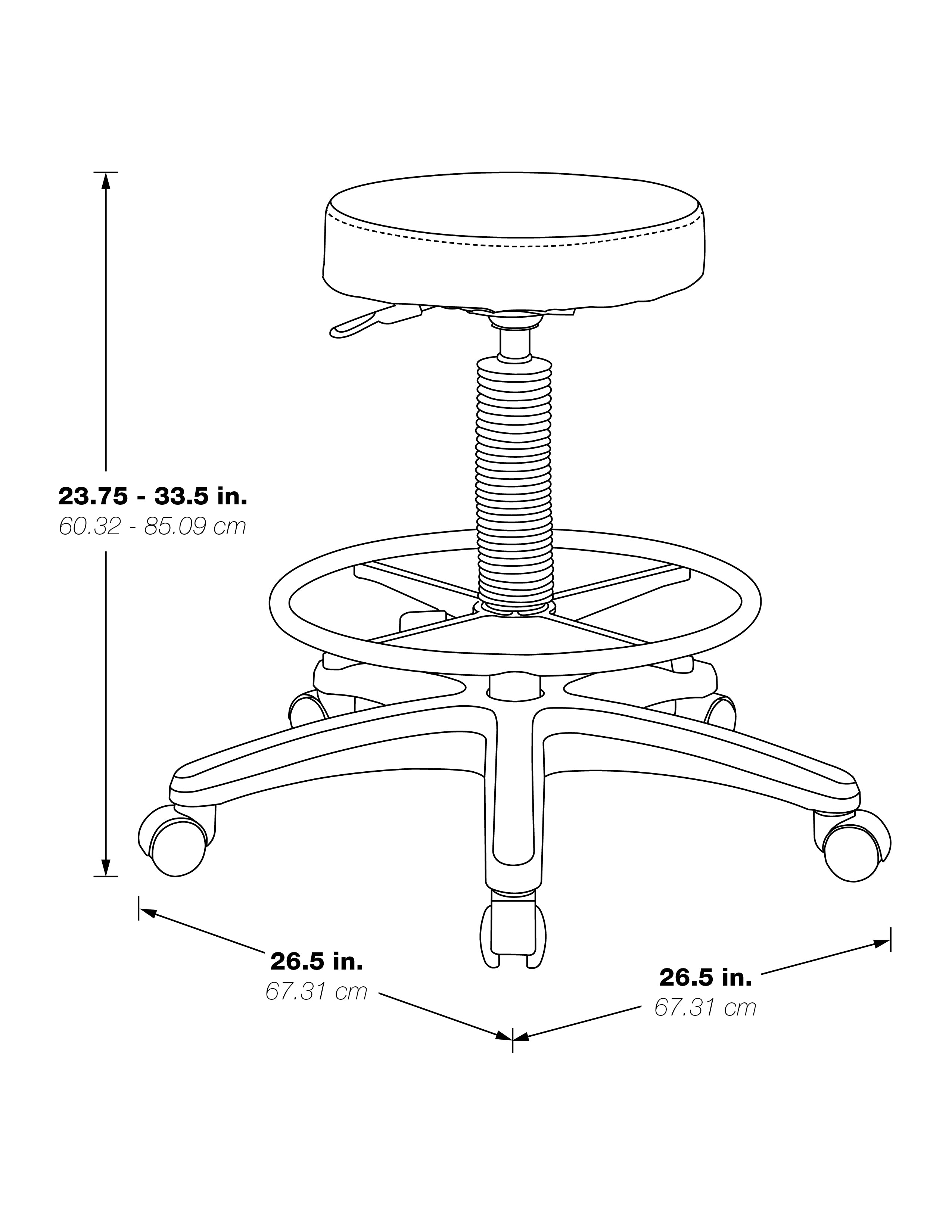 Pneumatic Drafting Chair - Black