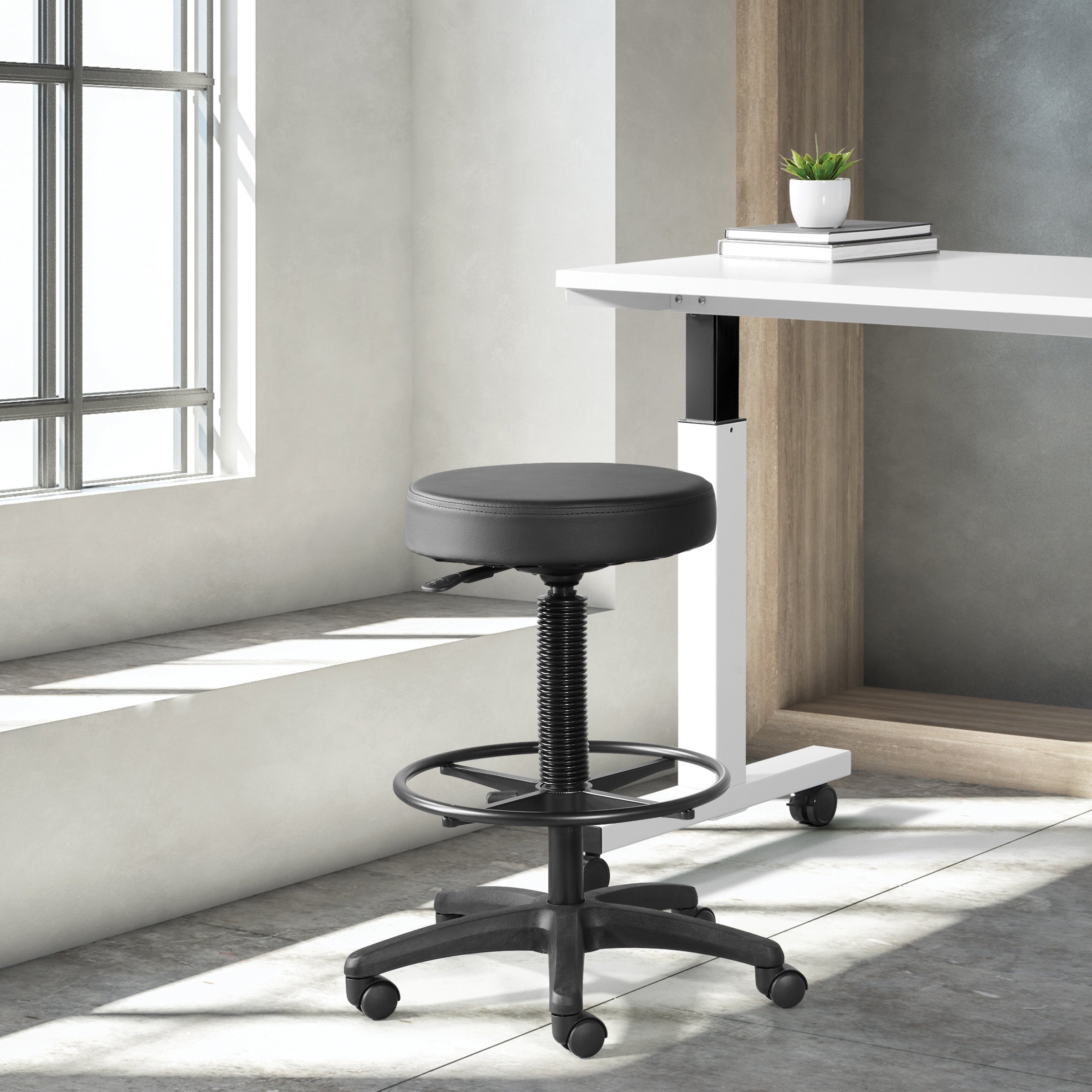 Pneumatic Drafting Chair - Black