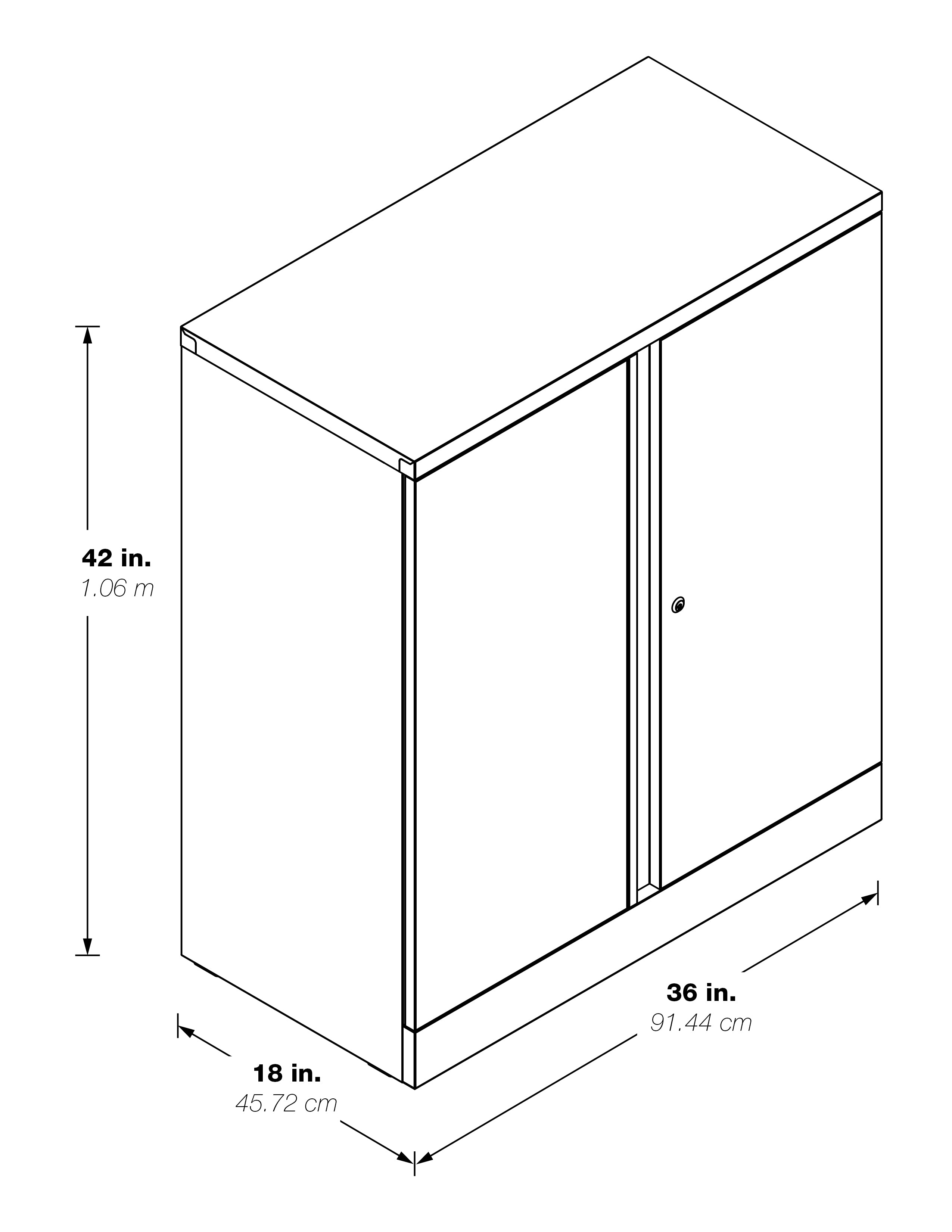 42" High Storage Cabinet - Light Grey