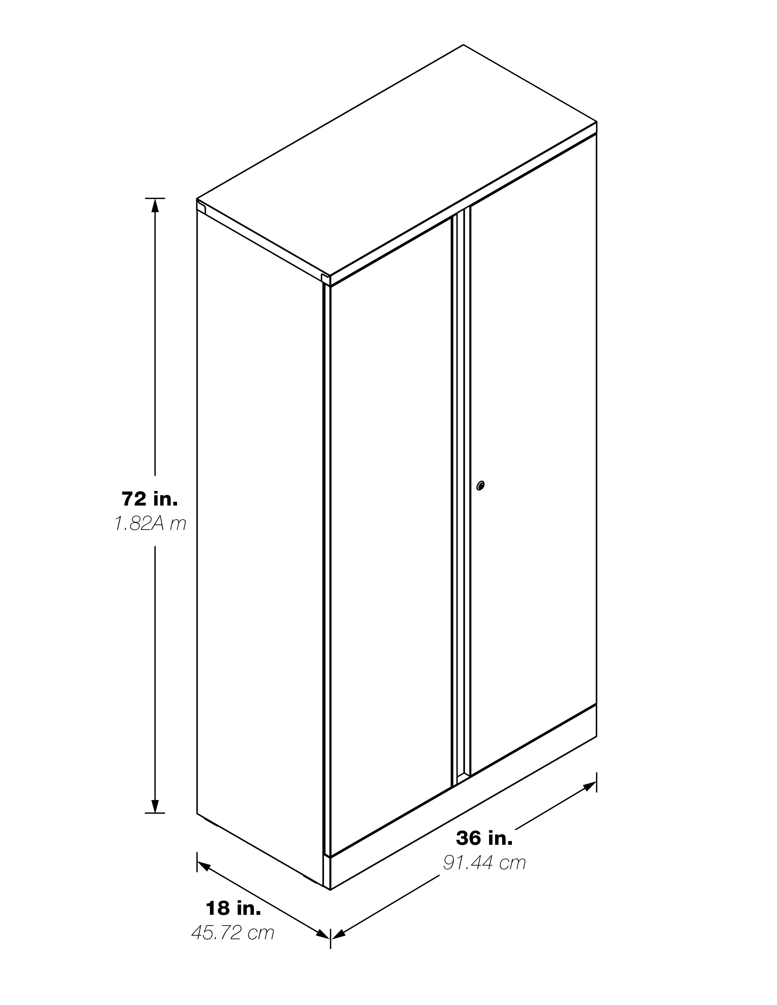 72" High Storage Cabinet With 4 Adjustable Shelf - Black