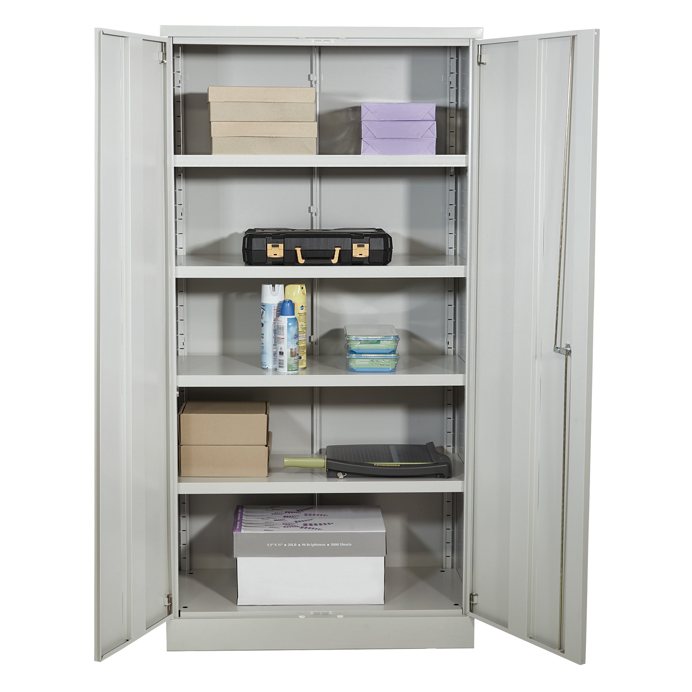 72" High Storage Cabinet With 4 Adjustable Shelf - Light Grey