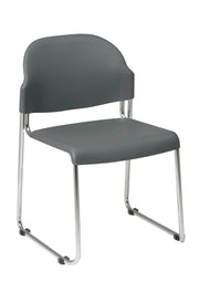 Stack Chair with Plastic Seat/Back - Grey