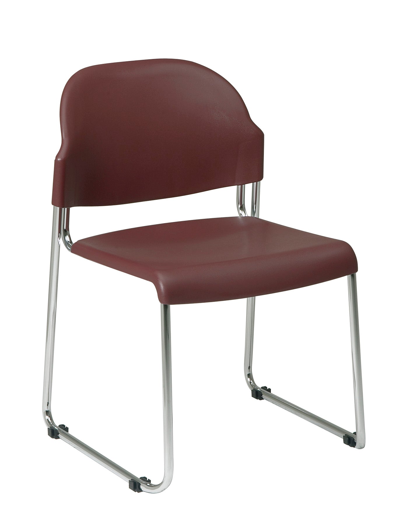 Stack Chair with Plastic Seat/Back - Burgundy