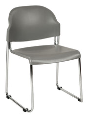 Stack Chair with Plastic Seat/Back - Grey