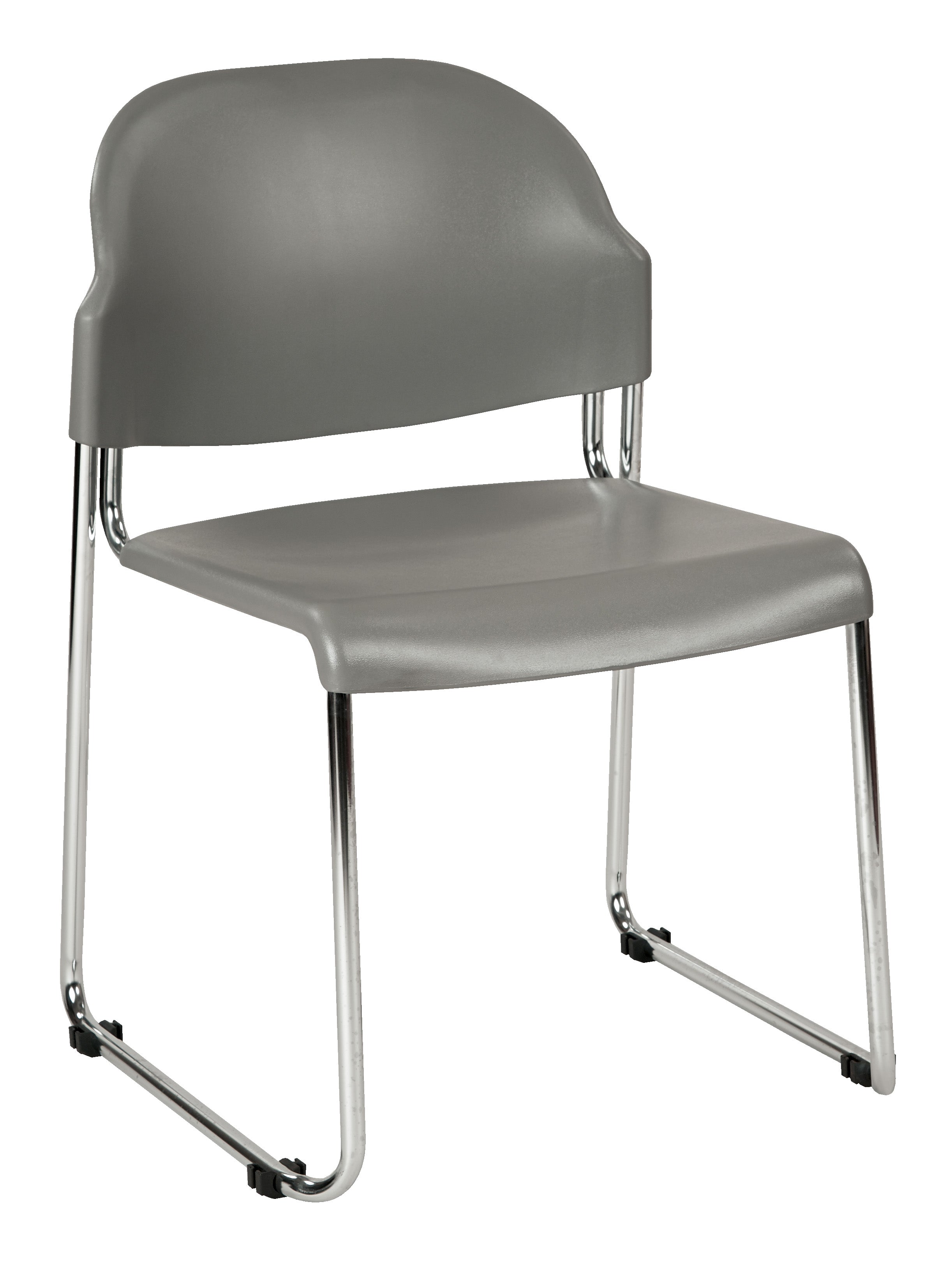 Stack Chair with Plastic Seat/Back - Grey