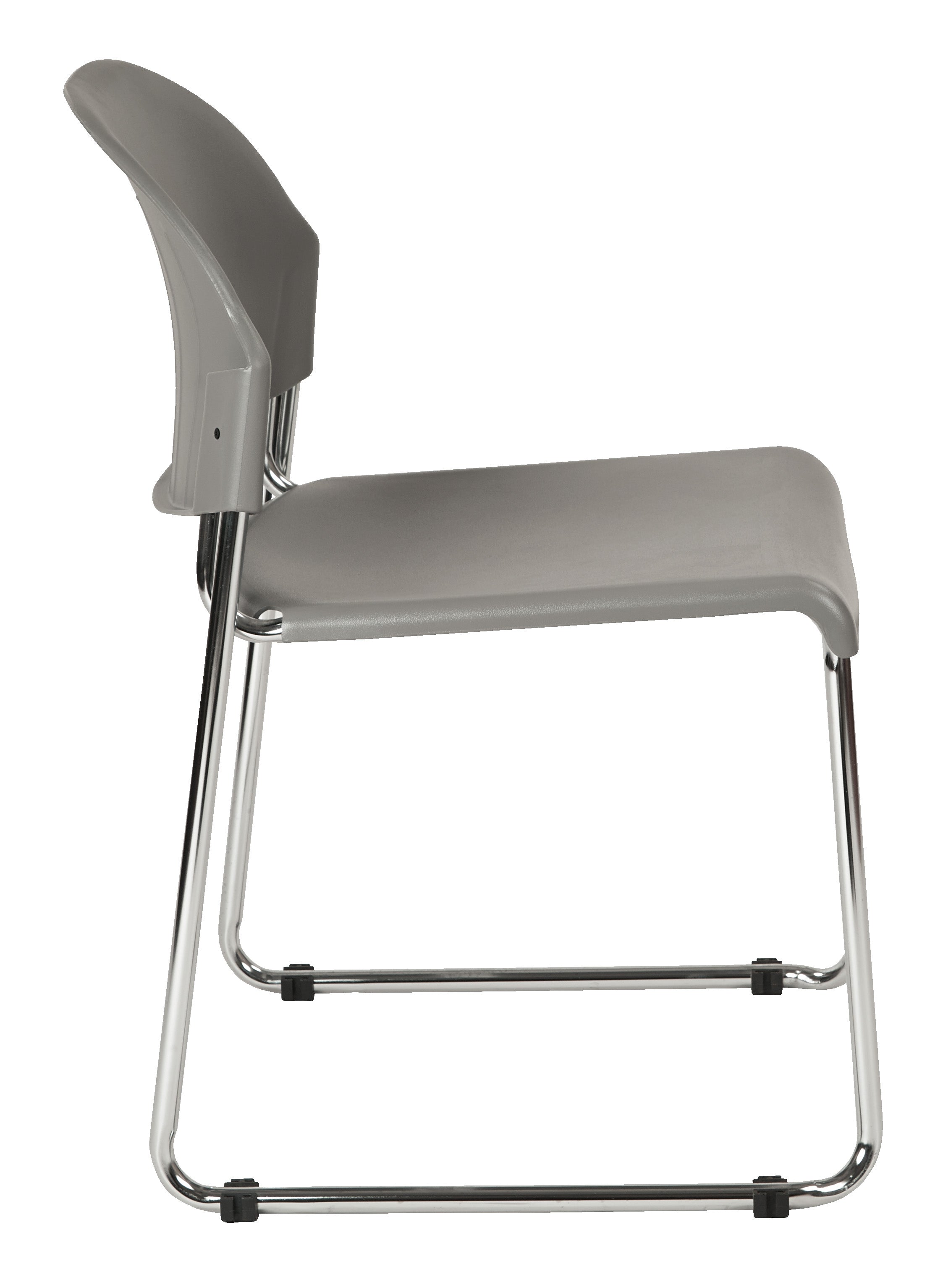 Stack Chair with Plastic Seat/Back - Grey