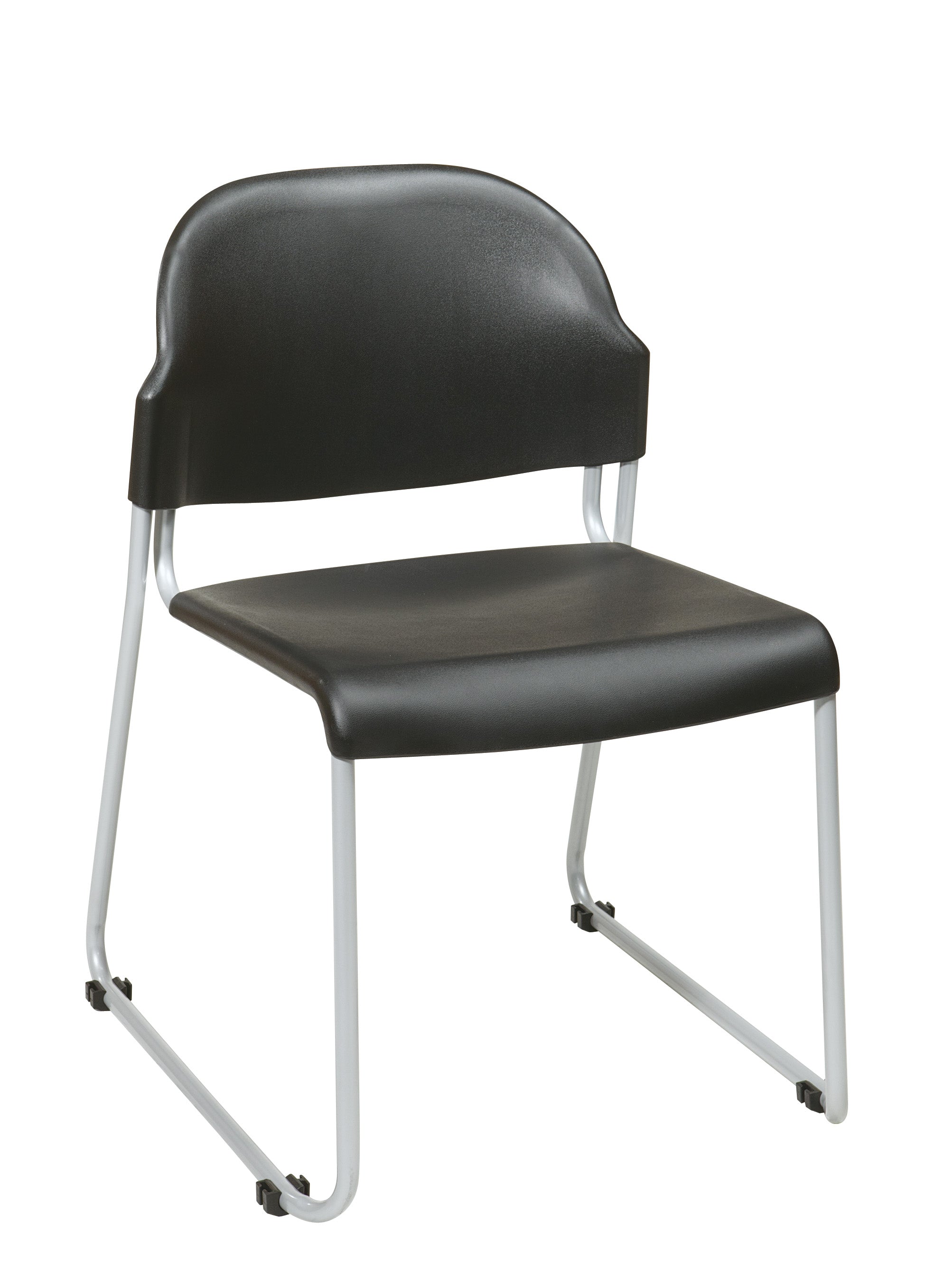 Stack Chair with Plastic Seat/Back - Black