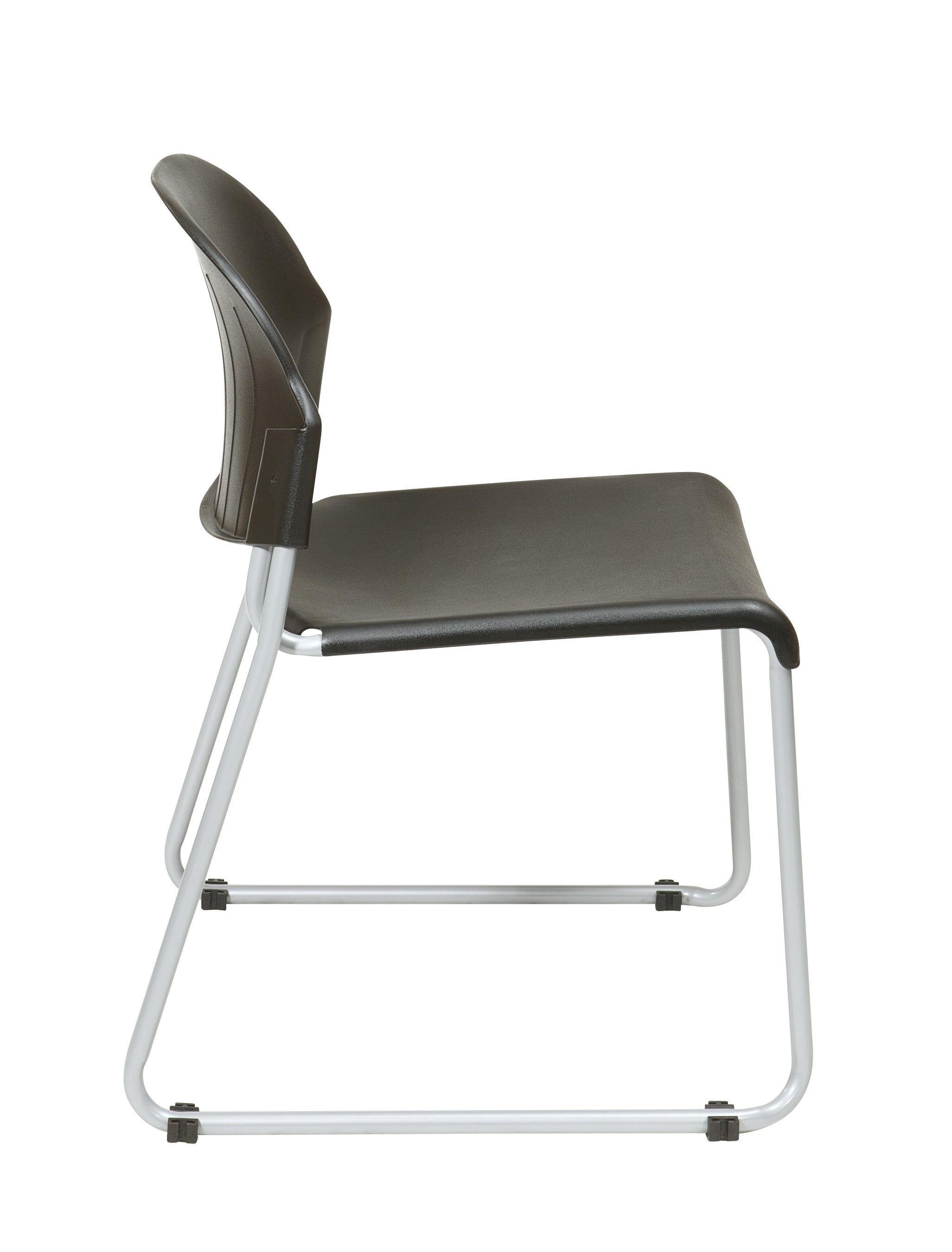 Stack Chair with Plastic Seat/Back - Black