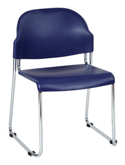 Stack Chair with Plastic Seat/Back - Blue