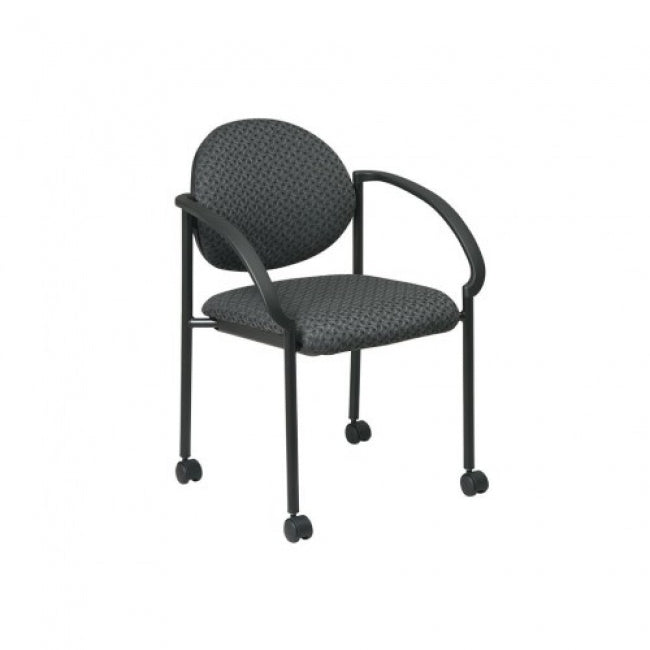 Stack Chairs with Casters and Arms - Custom B Grade Fabric