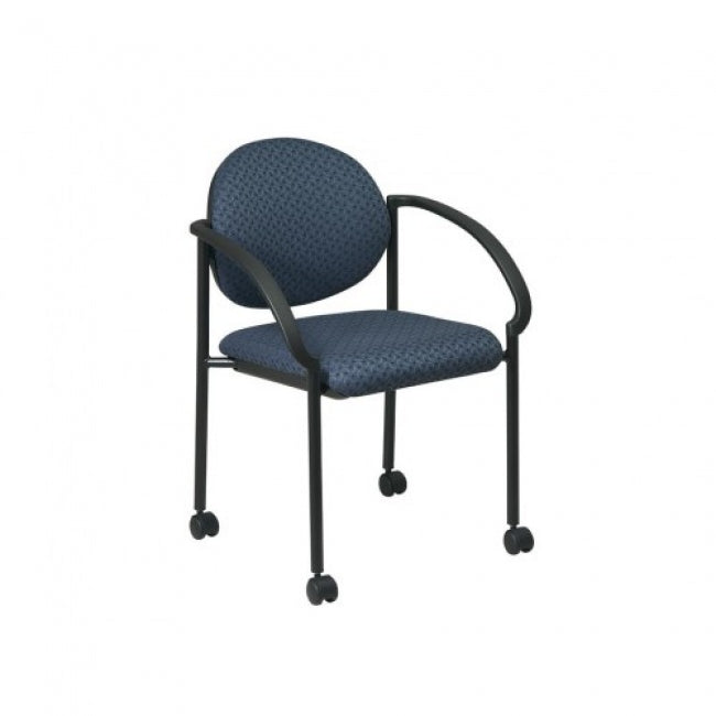 Stack Chairs with Casters and Arms - Custom C Grade Fabric