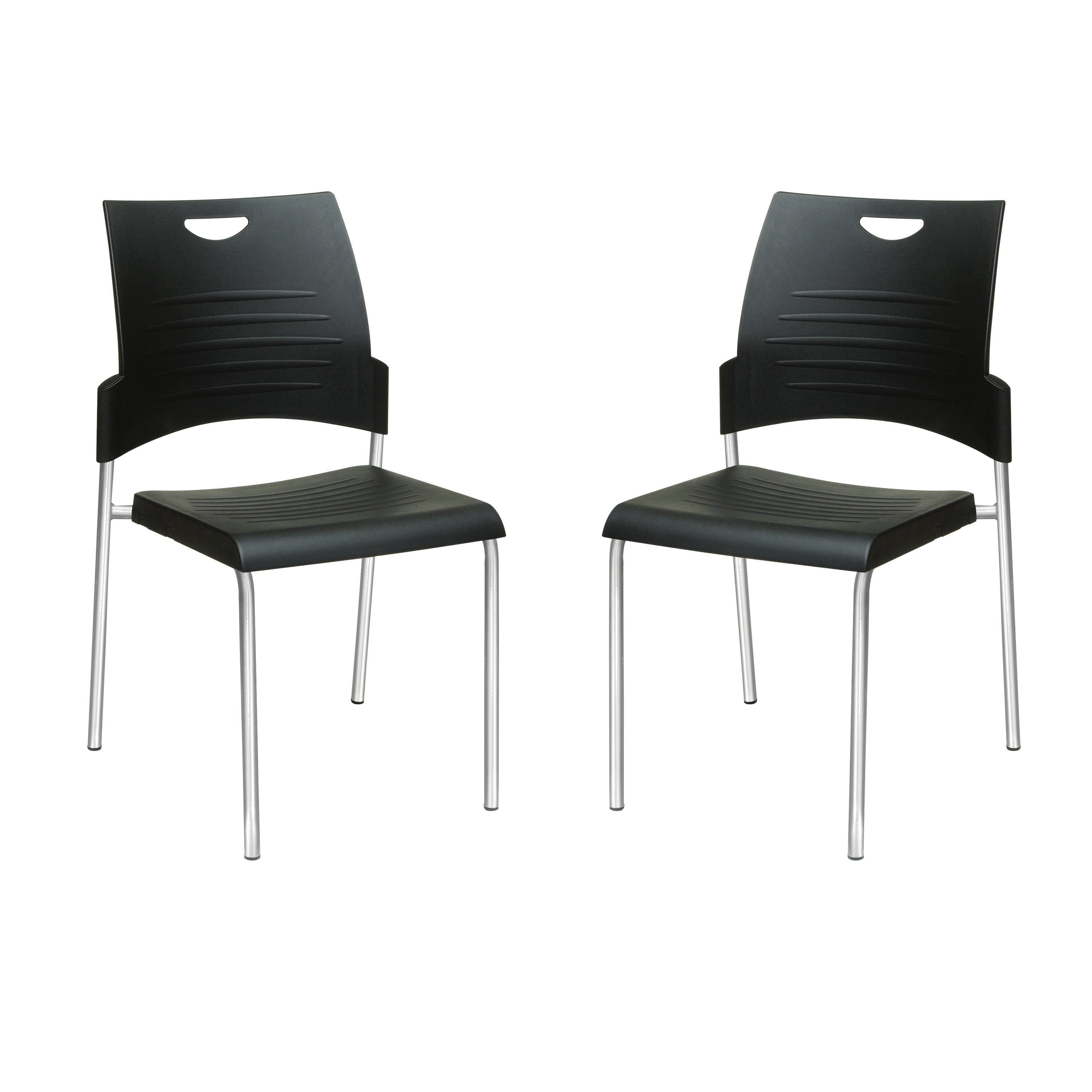 Straight Leg Stack Chair - Black