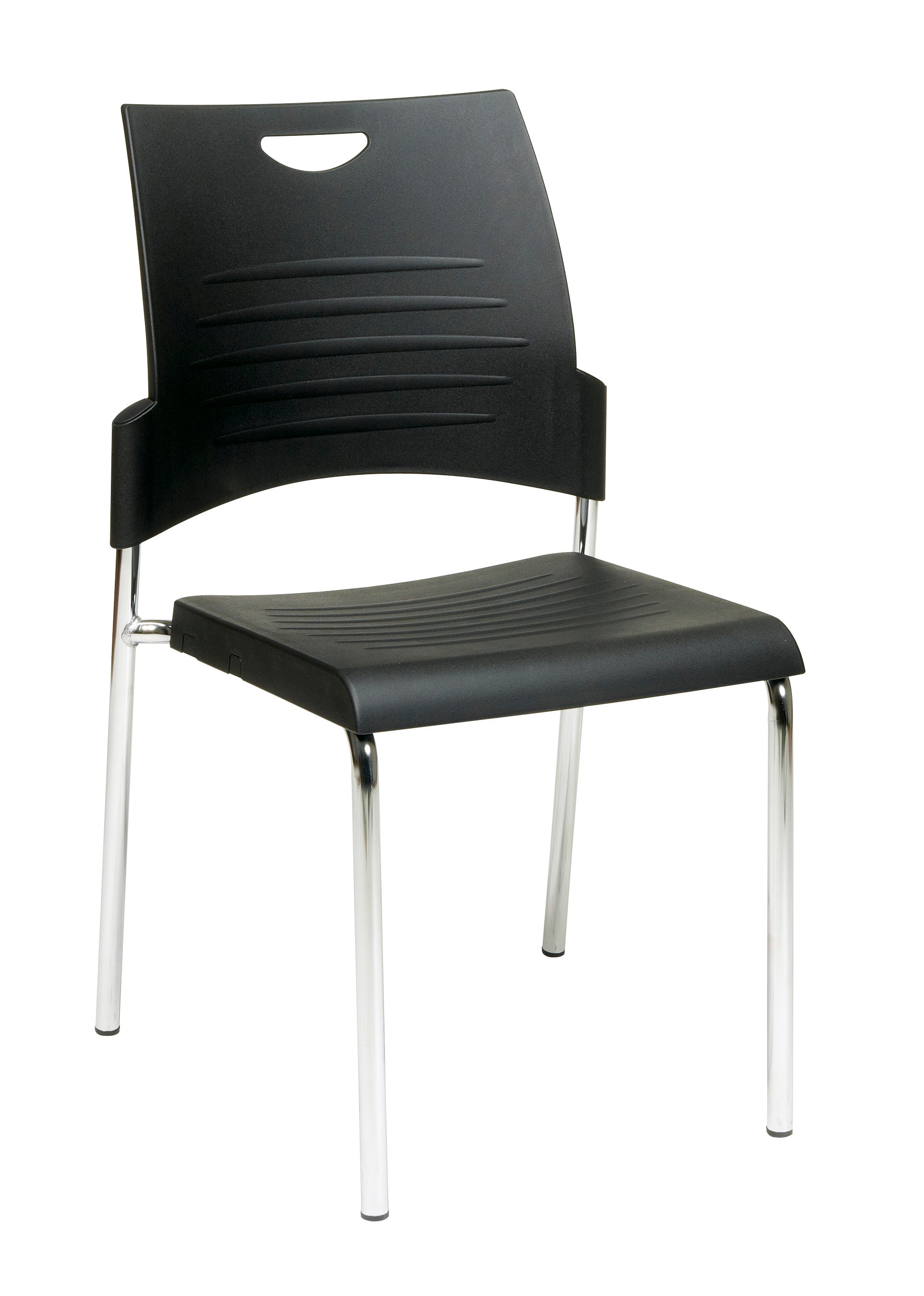 Straight Leg Stack Chair - Black