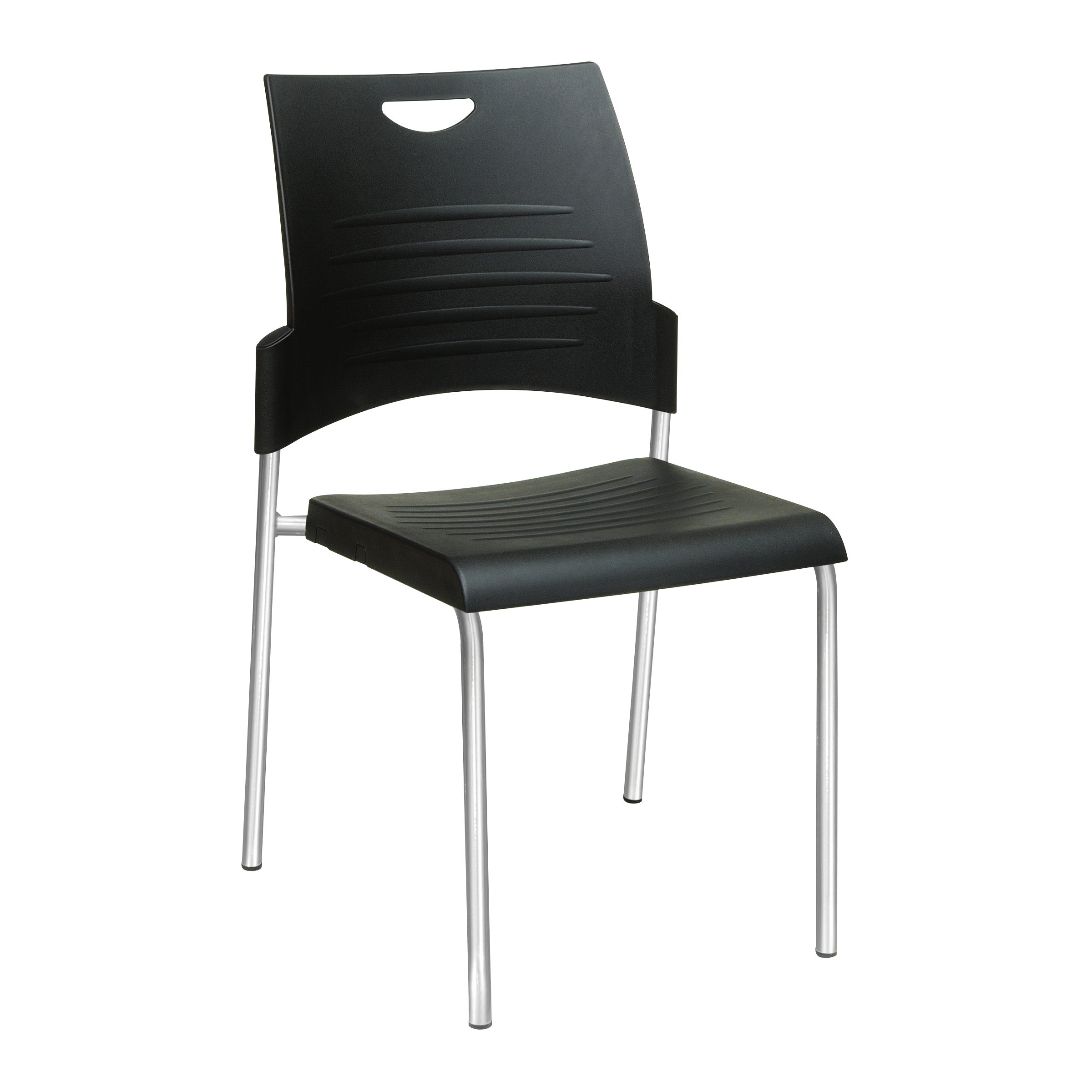 Straight Leg Stack Chair - Black