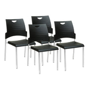 Straight Leg Stack Chair - Black