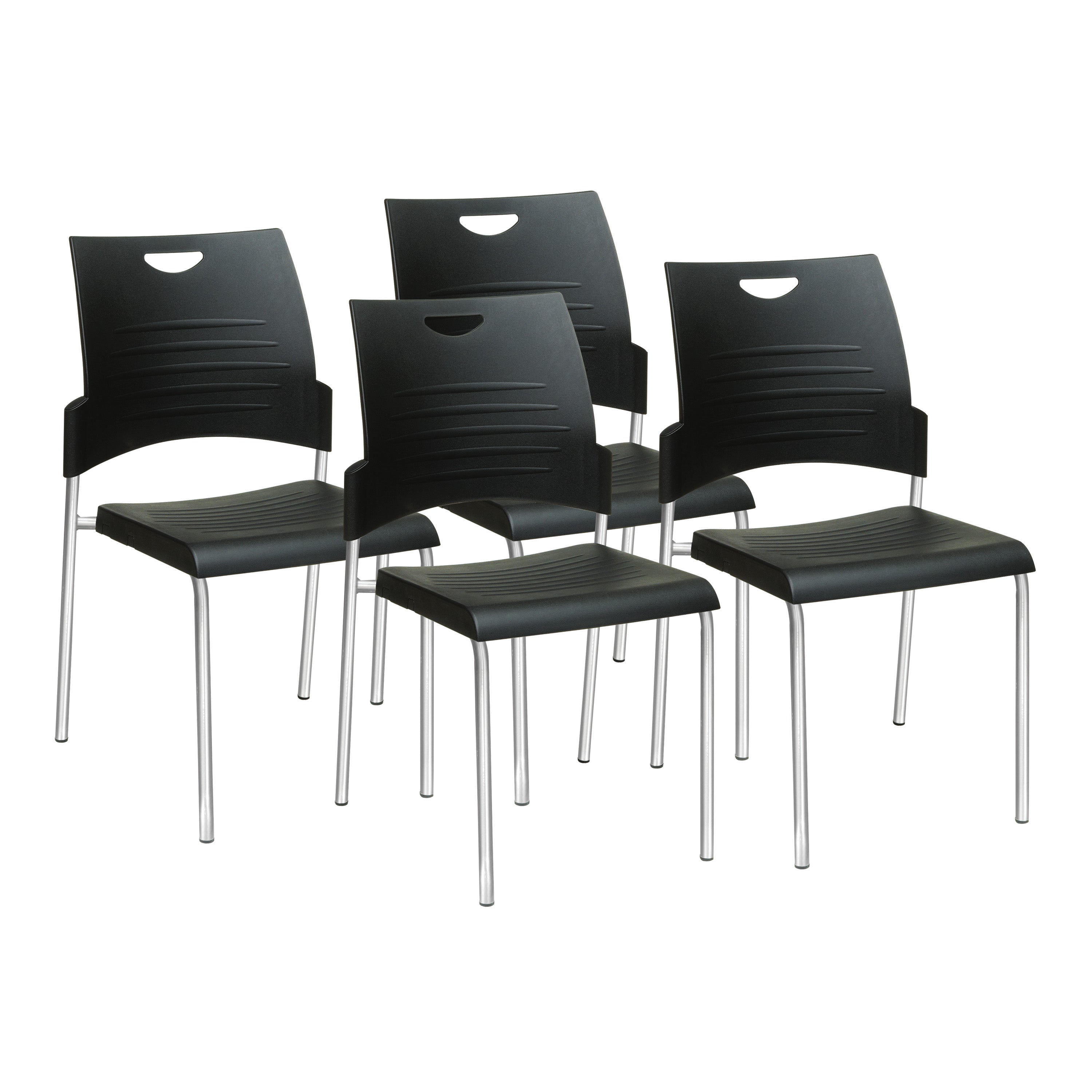 Straight Leg Stack Chair - Black