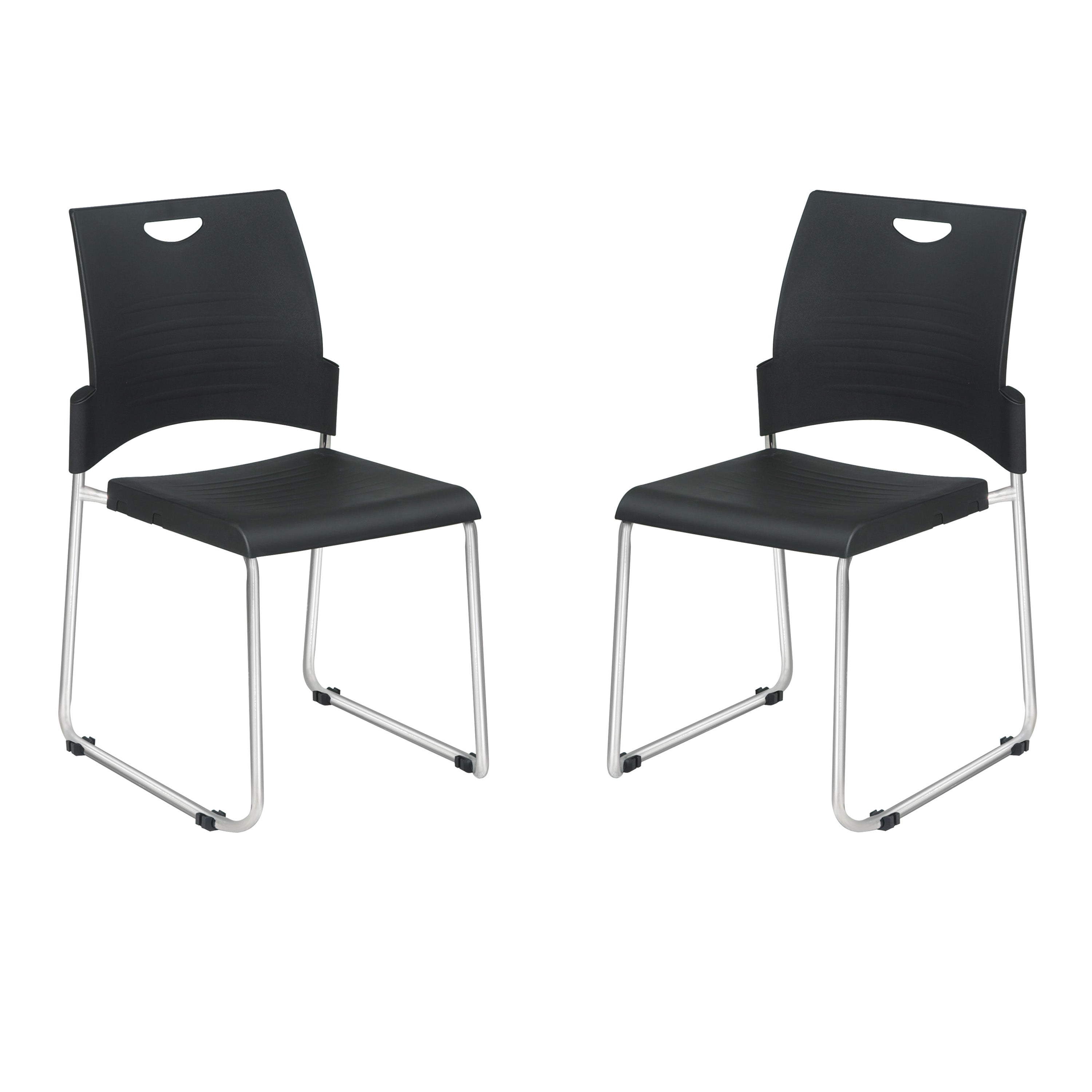 Sled Base Leg Stack Chair - Black