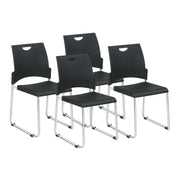 Sled Base Leg Stack Chair - Black