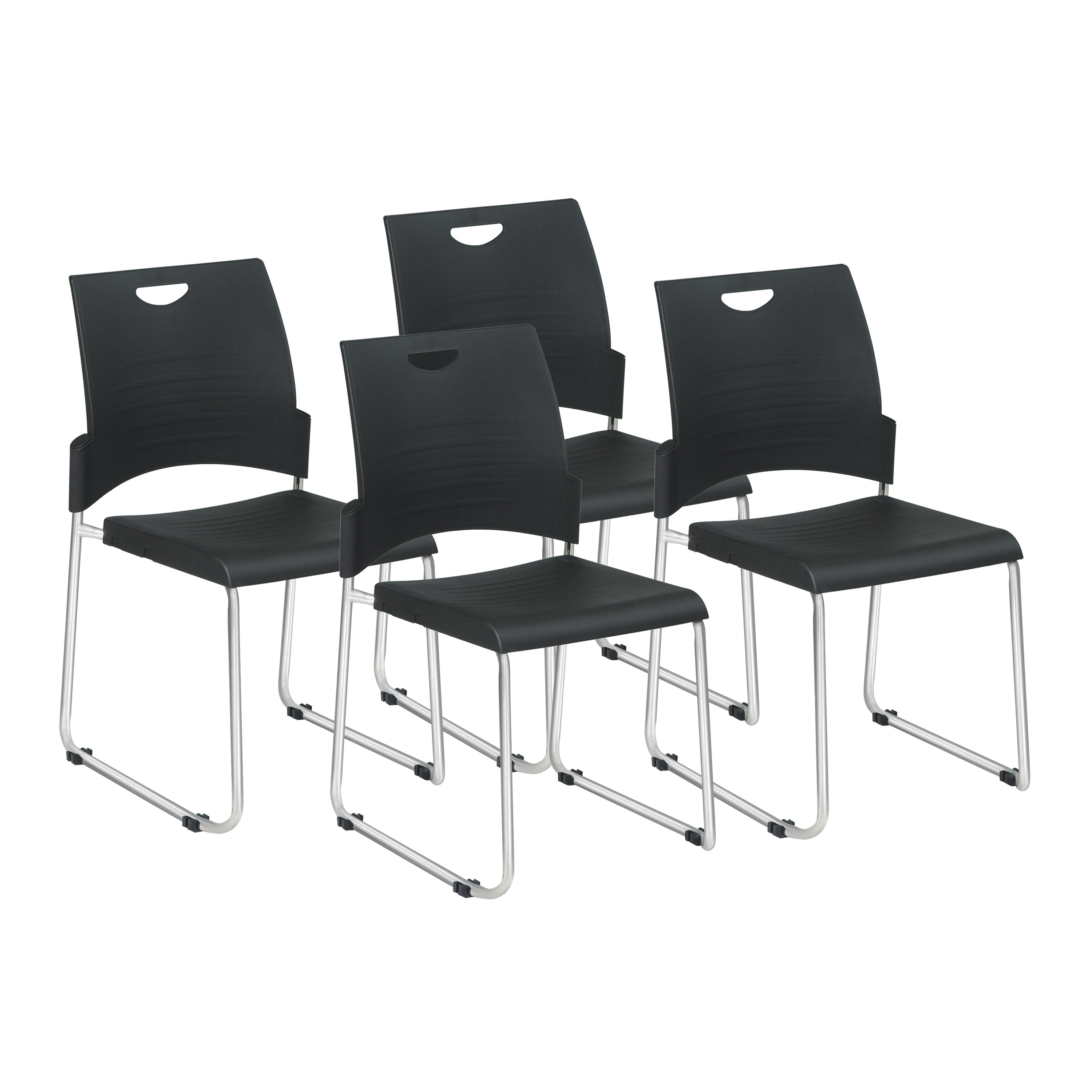 Sled Base Leg Stack Chair - Black