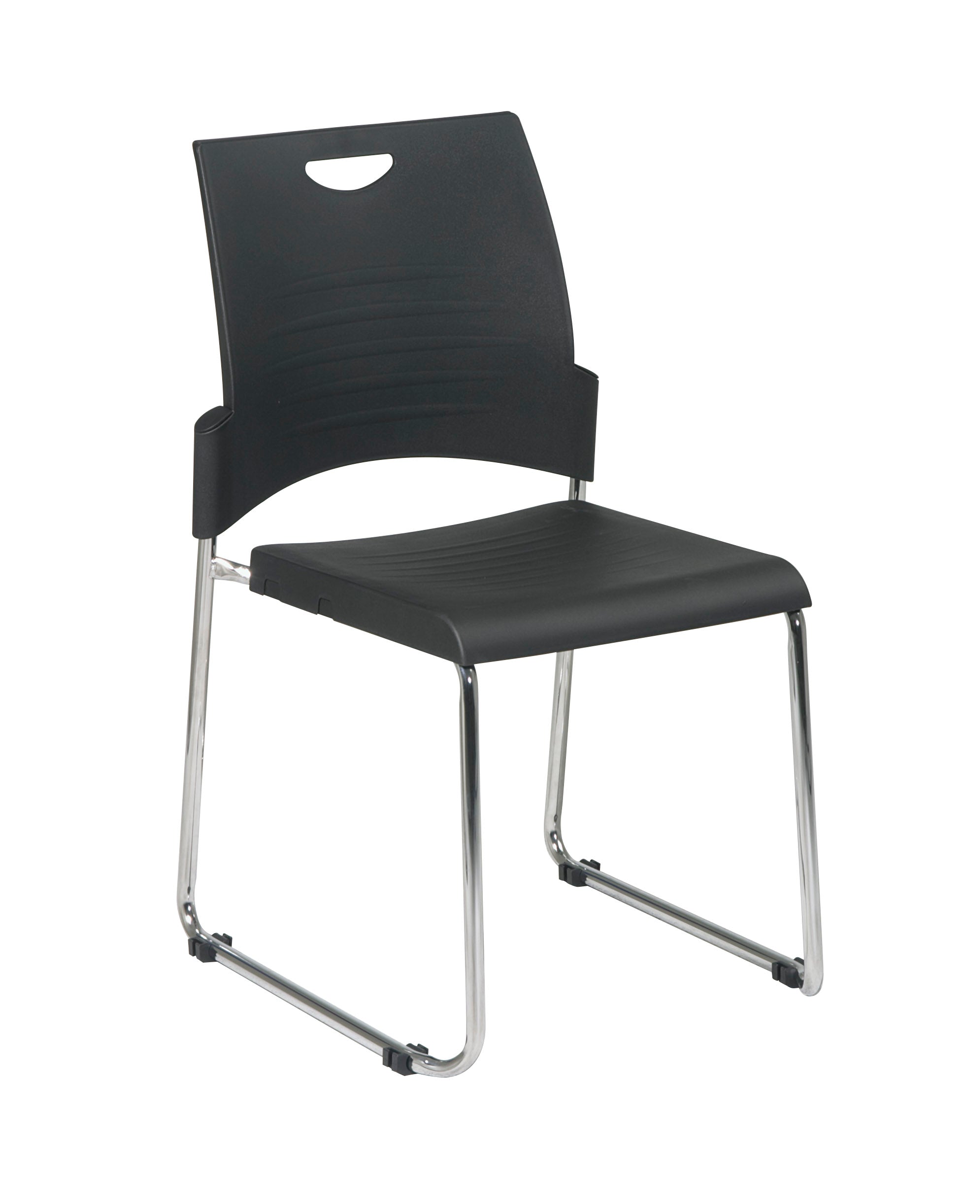 Sled Base Leg Stack Chair - Black