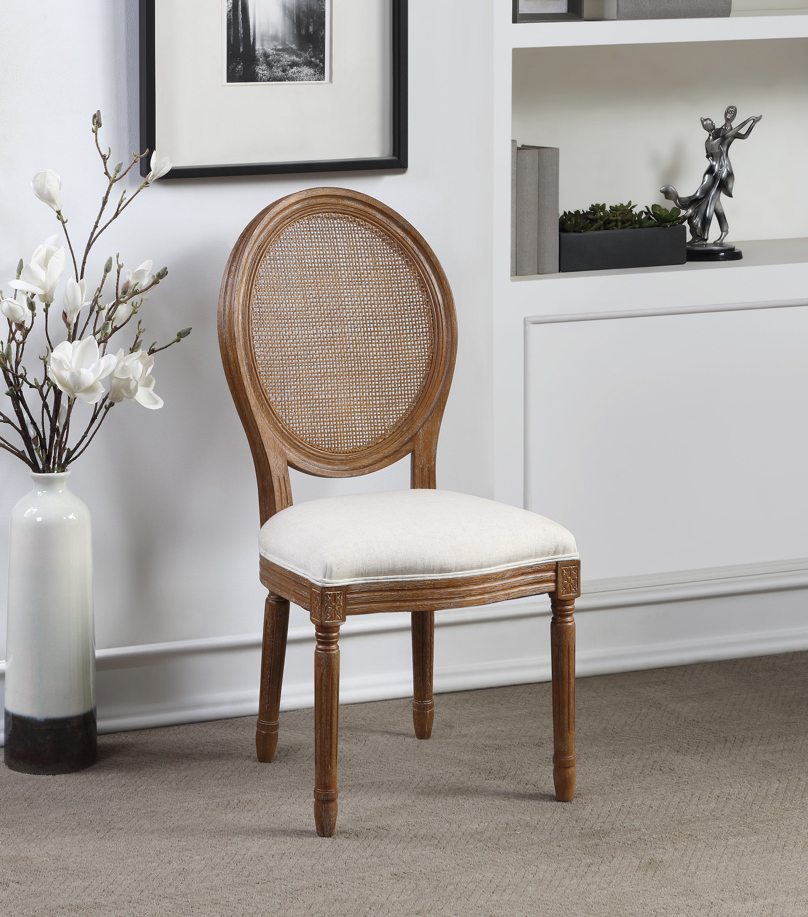 Stella Cane Back Chair - Linen