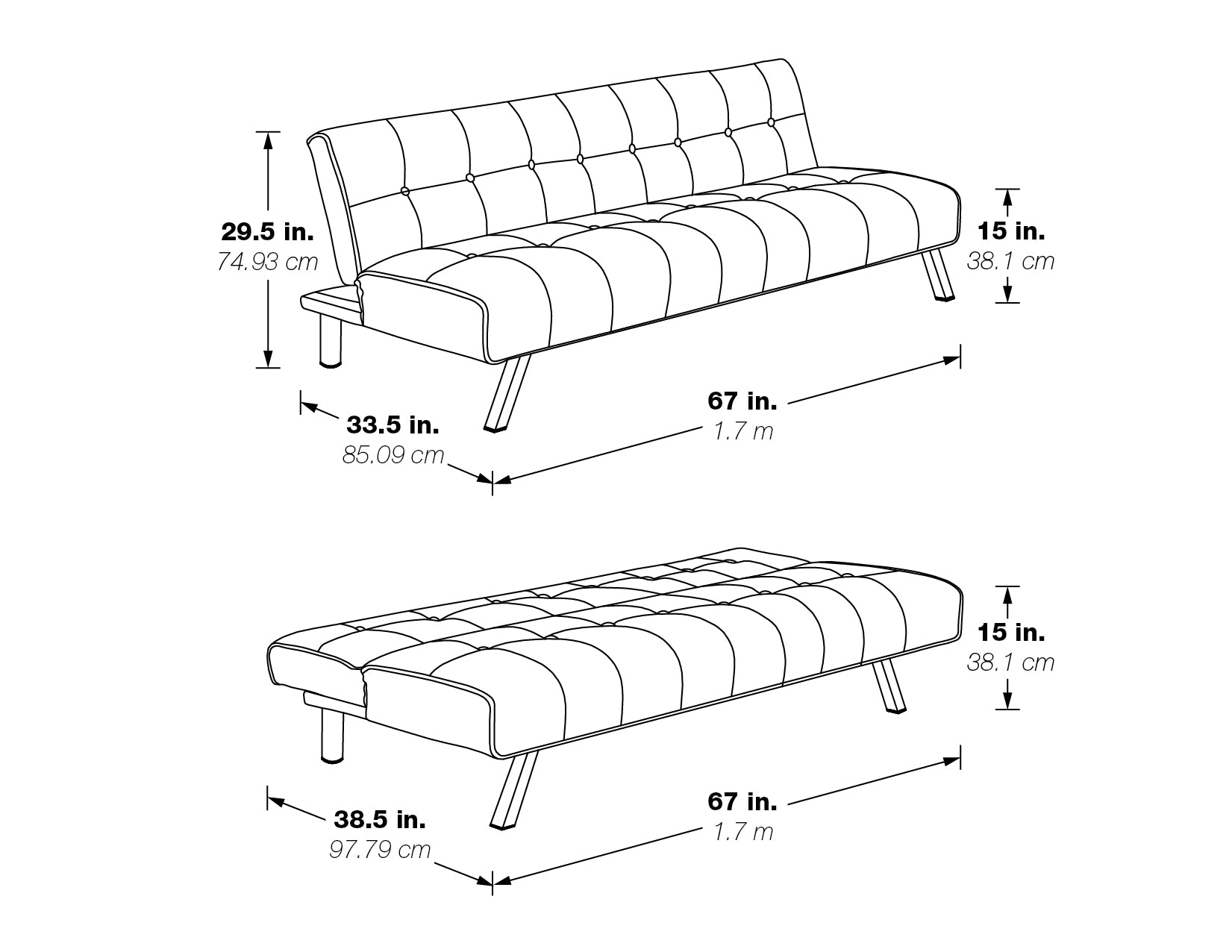 Sawyer Futon - Grey