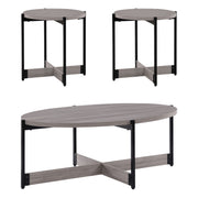 3-piece Occasional Table Set - Grey/Black