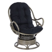 Tahiti Rattan Swivel Rocker - Black