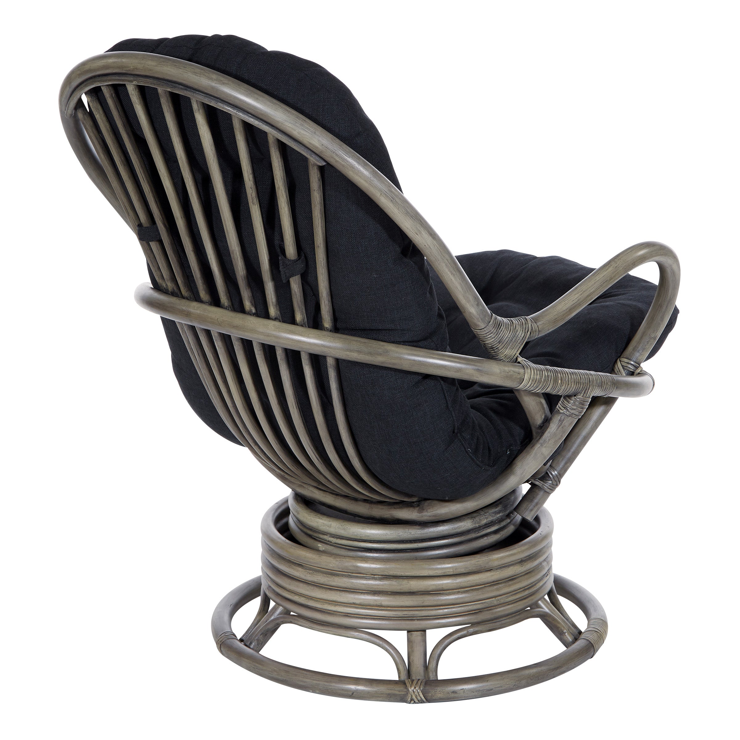Tahiti Rattan Swivel Rocker - Black