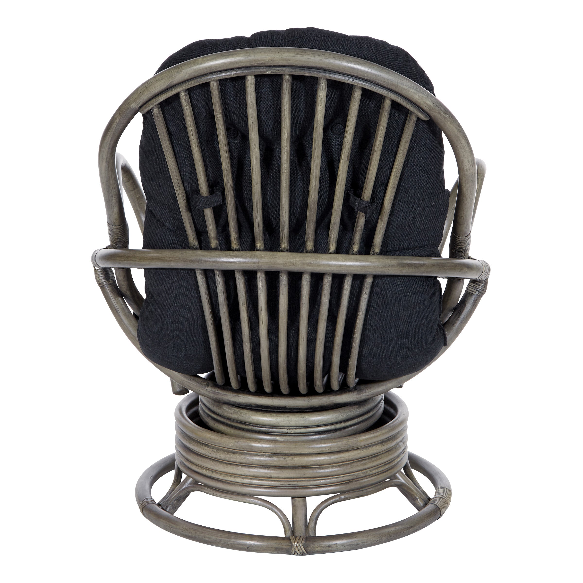 Tahiti Rattan Swivel Rocker - Black
