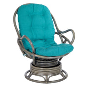 Tahiti Rattan Swivel Rocker - Blue