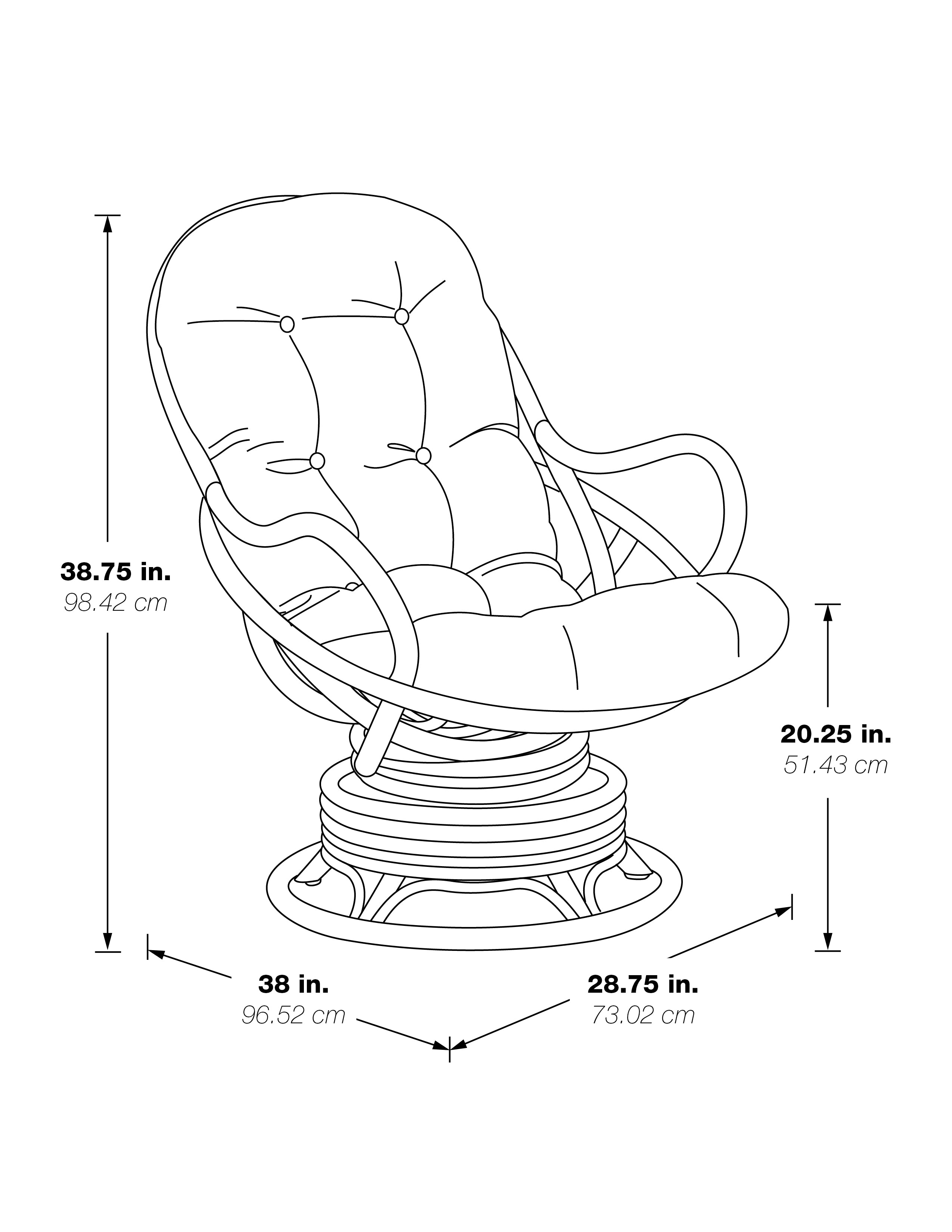 Tahiti Rattan Swivel Rocker - Blue