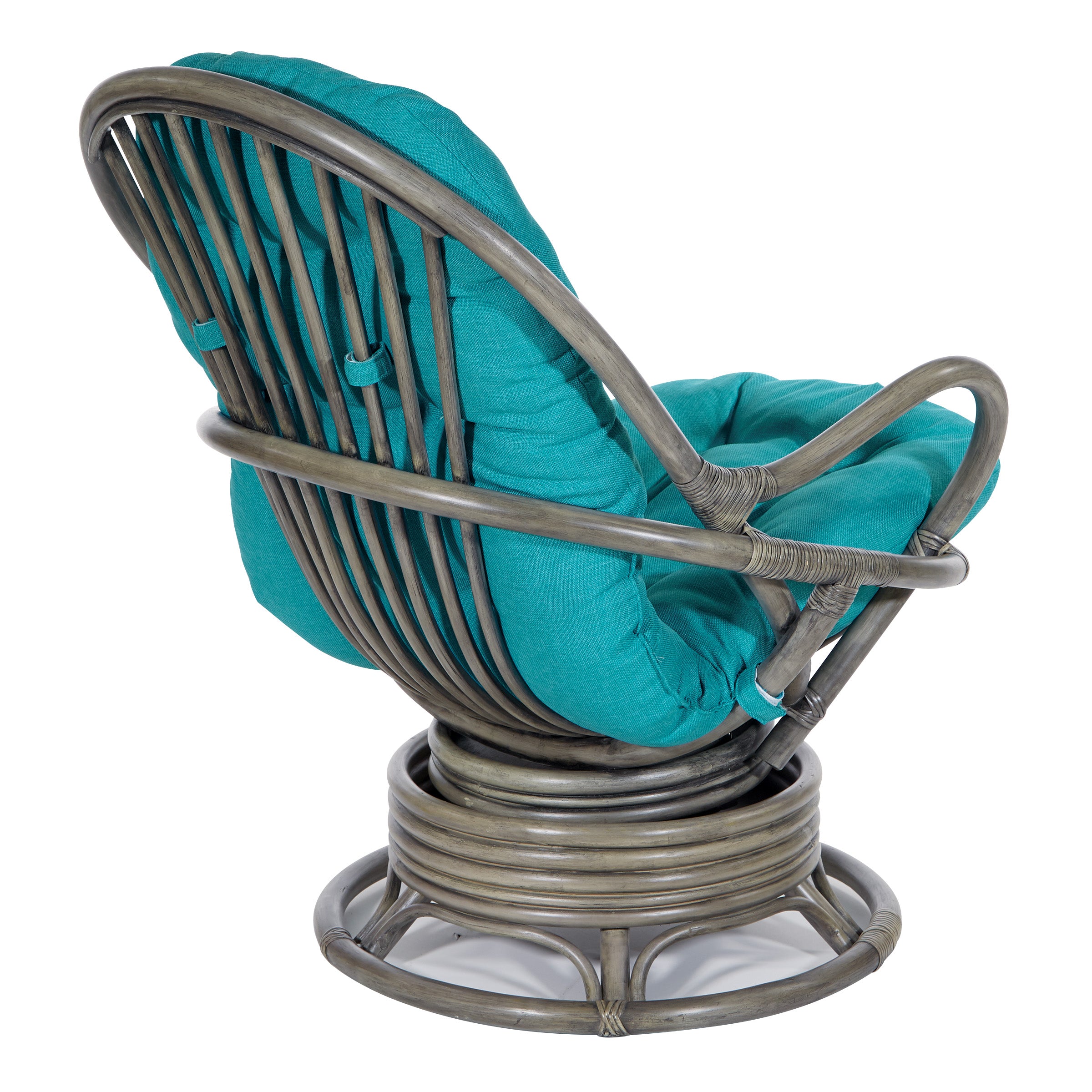 Tahiti Rattan Swivel Rocker - Blue