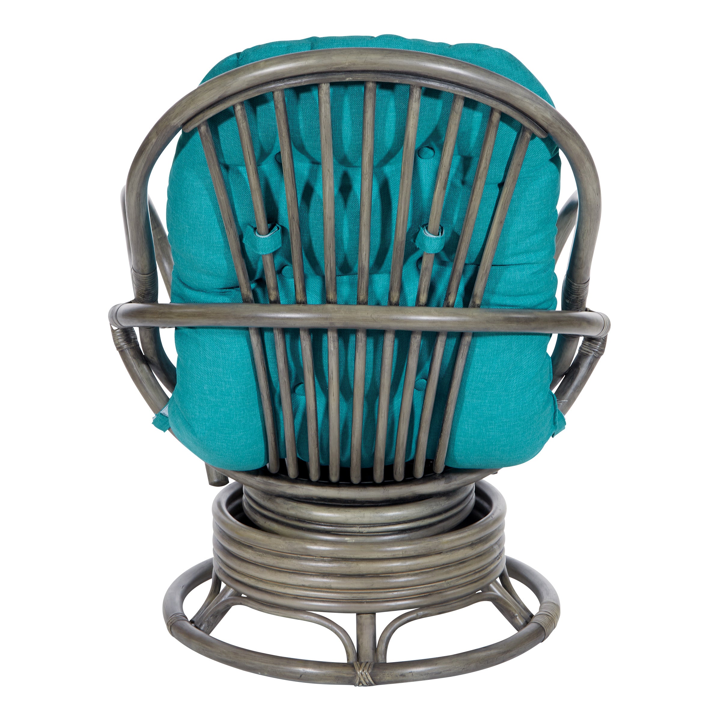 Tahiti Rattan Swivel Rocker - Blue