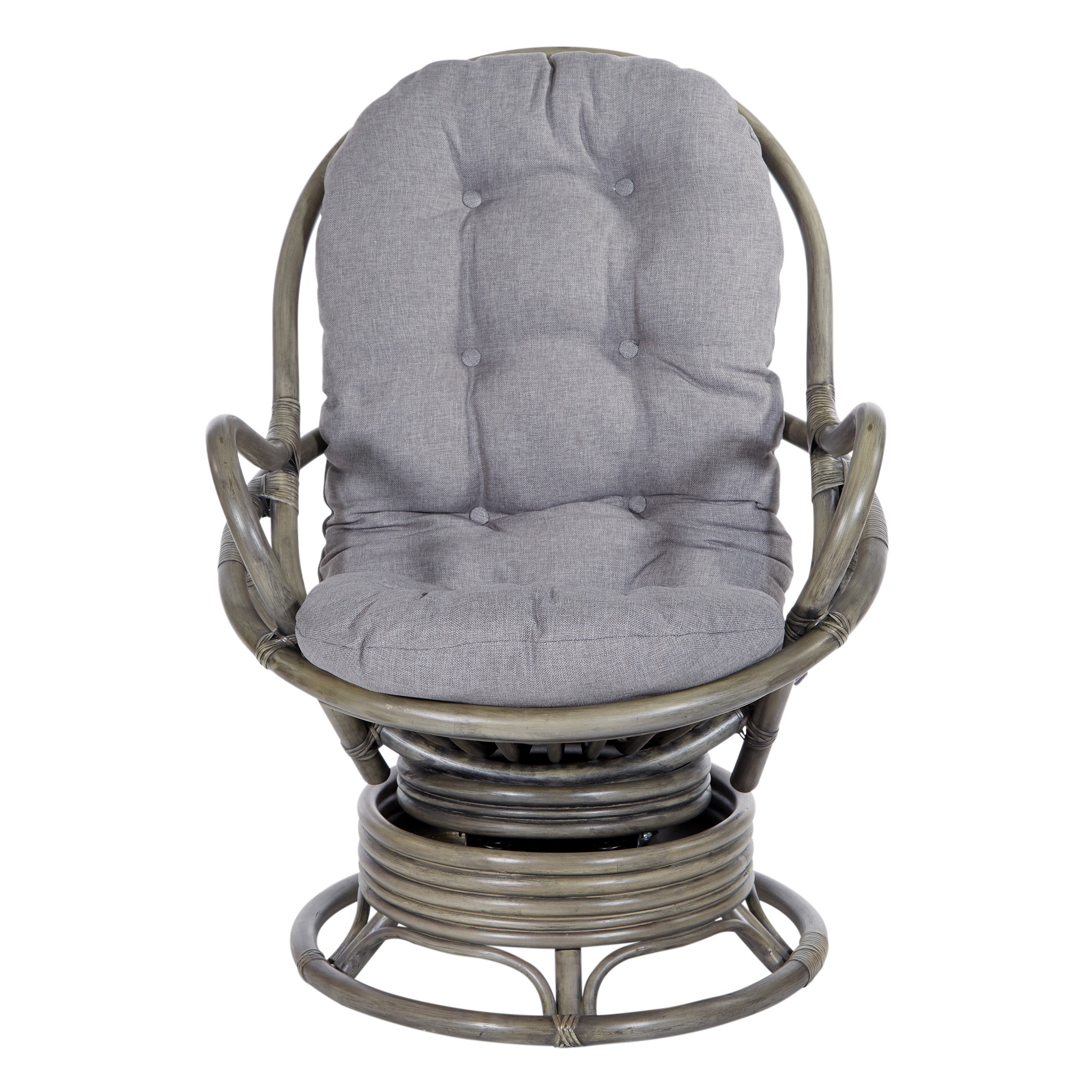 Tahiti Rattan Swivel Rocker - Grey
