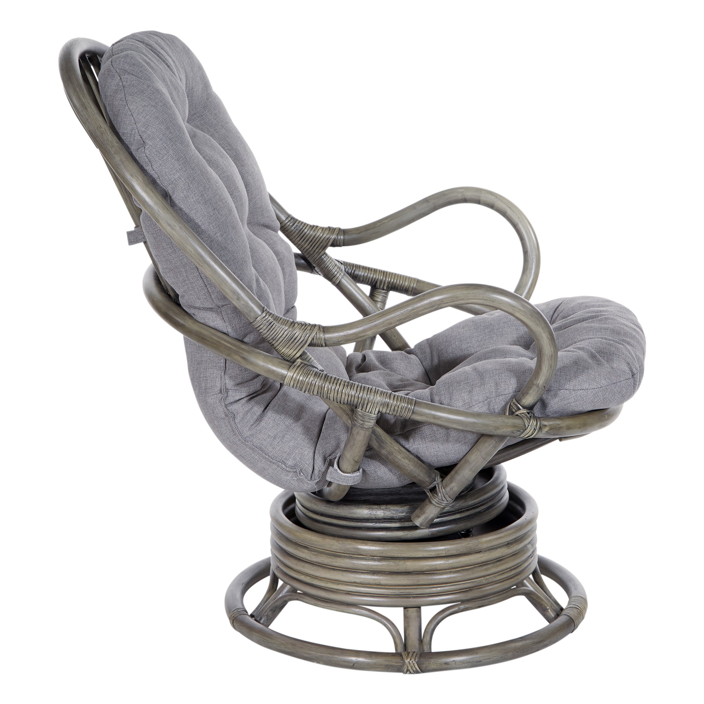 Tahiti Rattan Swivel Rocker - Grey