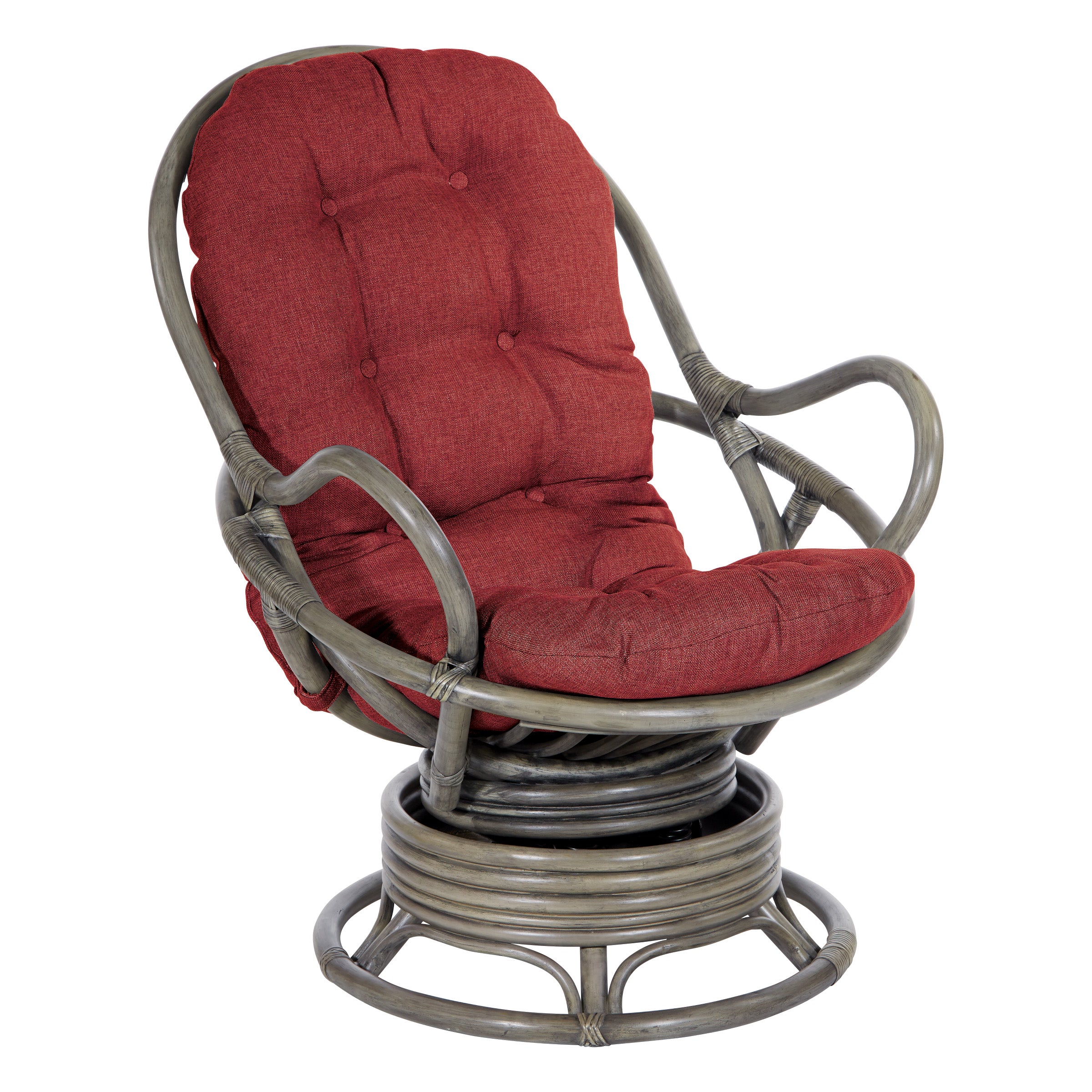 Tahiti Rattan Swivel Rocker - Red