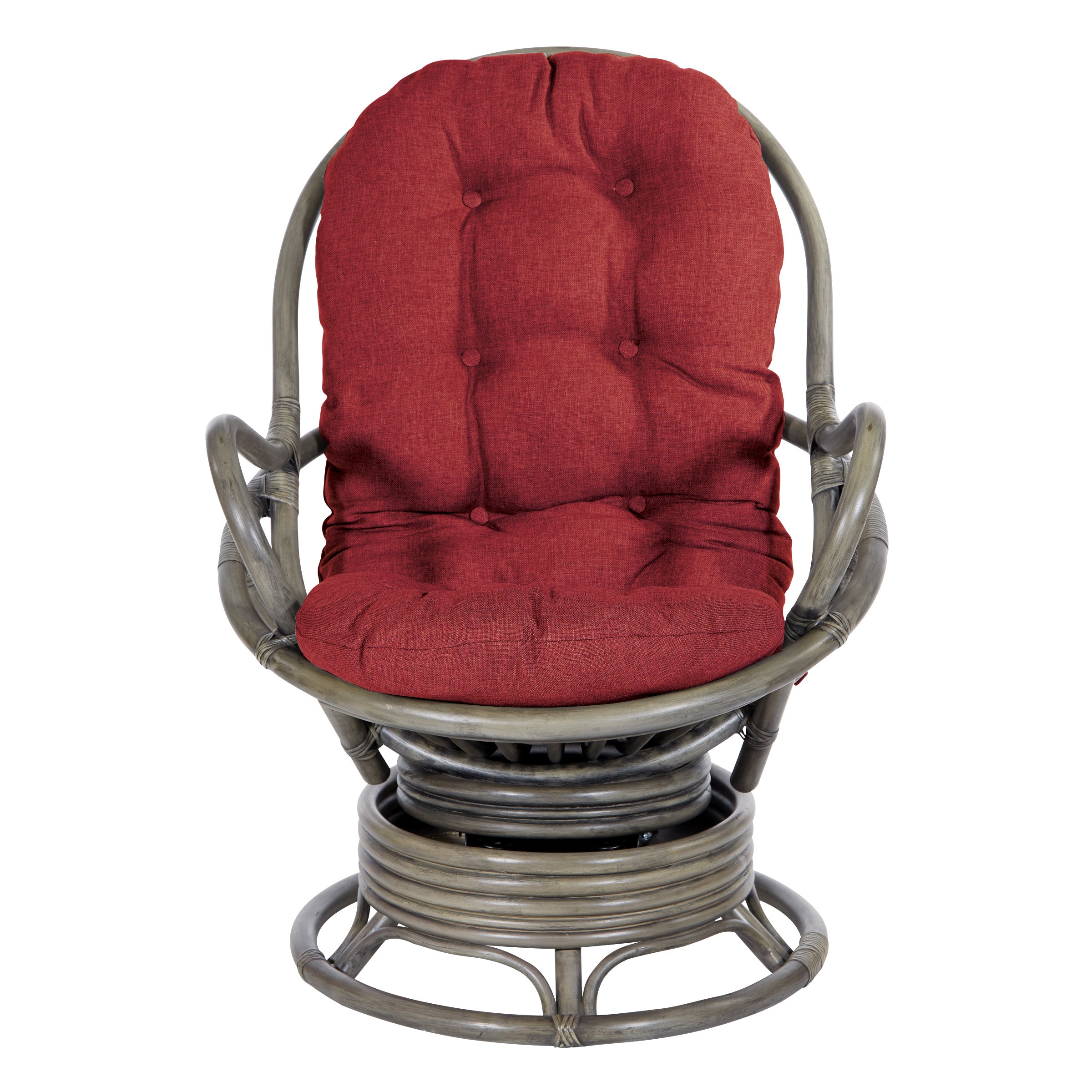 Tahiti Rattan Swivel Rocker - Red
