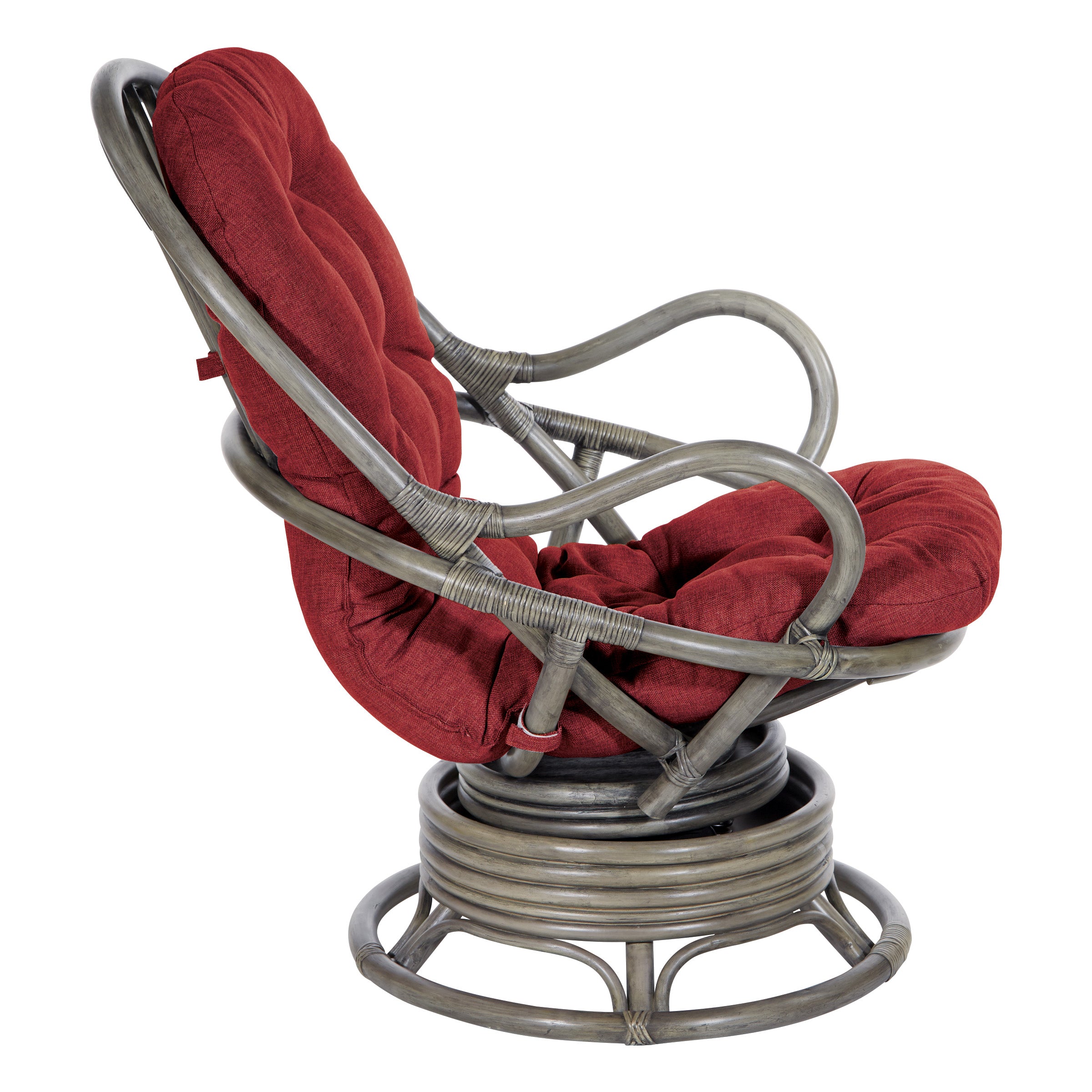 Tahiti Rattan Swivel Rocker - Red