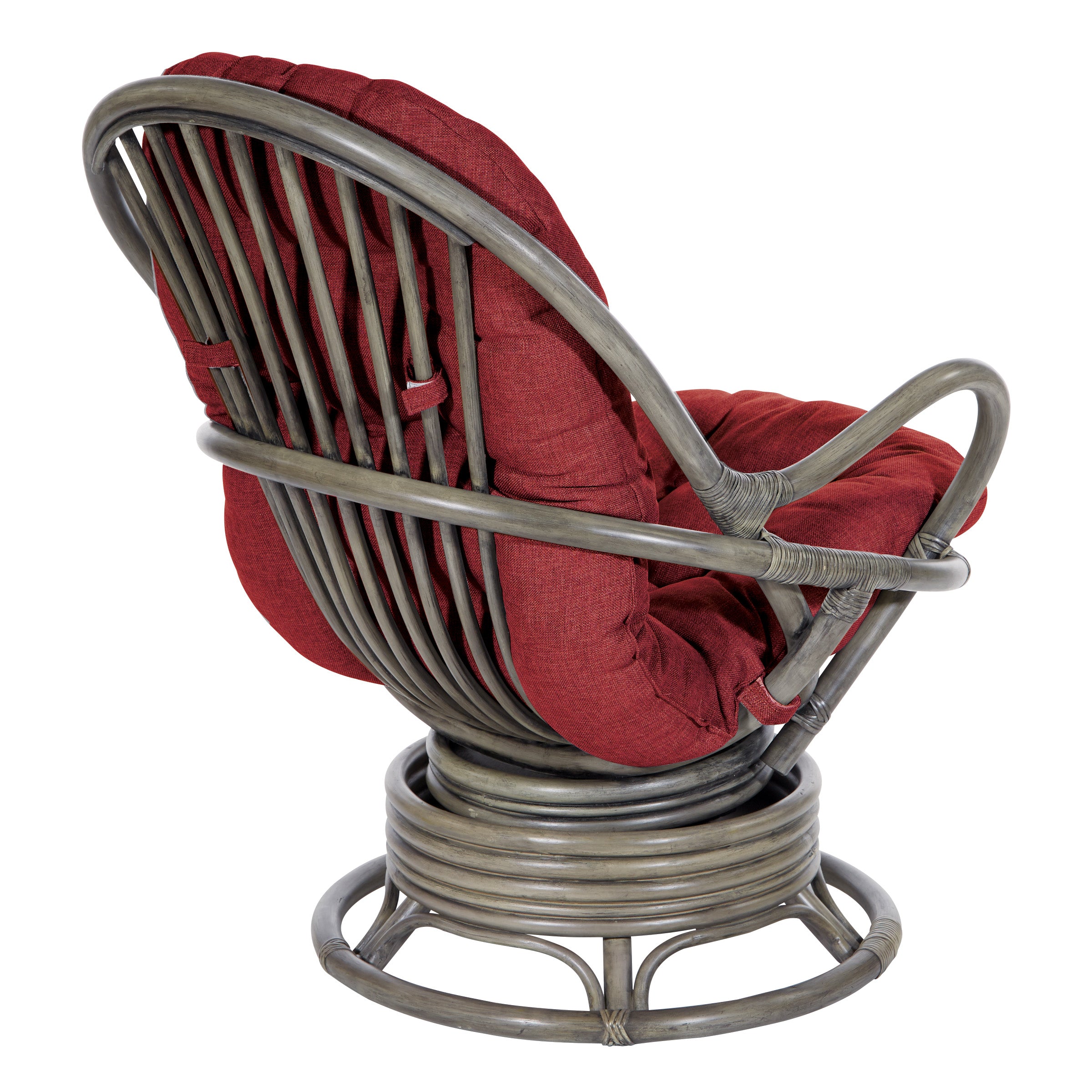 Tahiti Rattan Swivel Rocker - Red